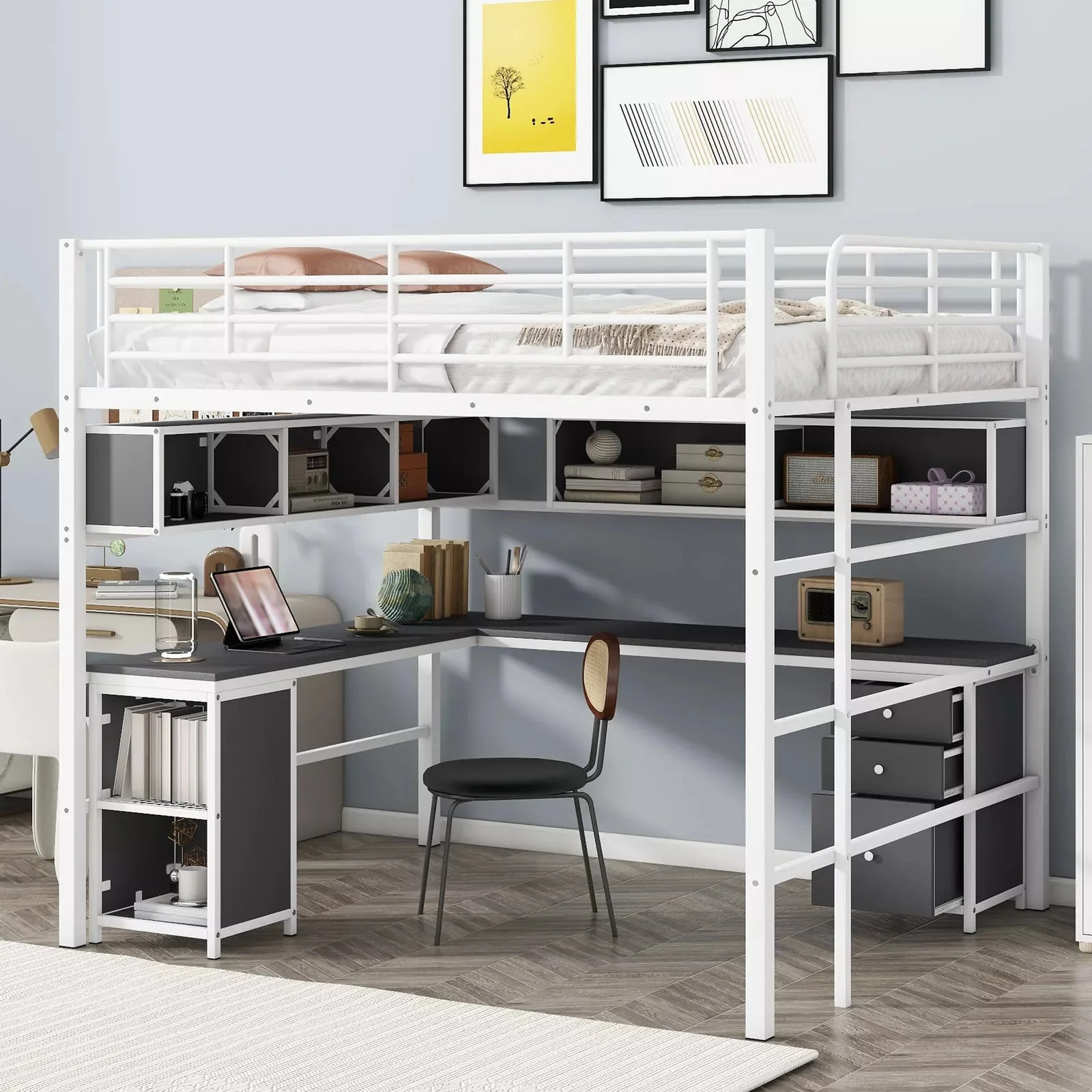 Chloe Full Loft Bed With Desk