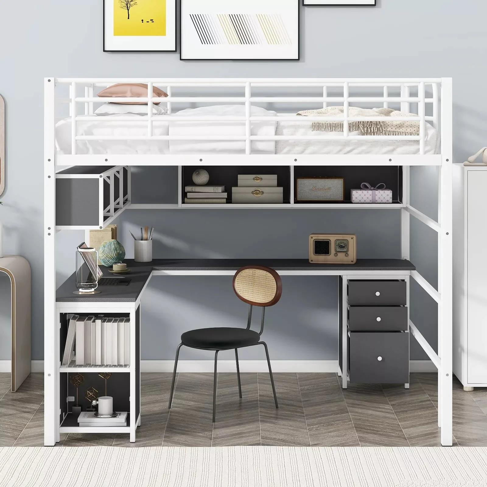 Chloe Full Loft Bed With Desk - Image 2