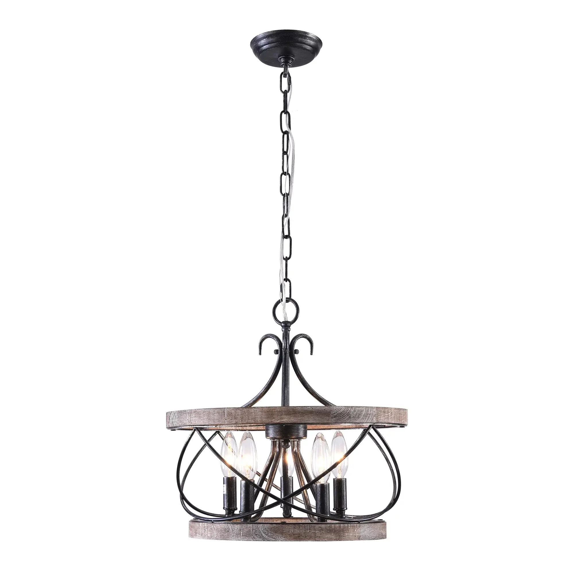 Circle Farmhouse Dining Room Chandelier - Image 3