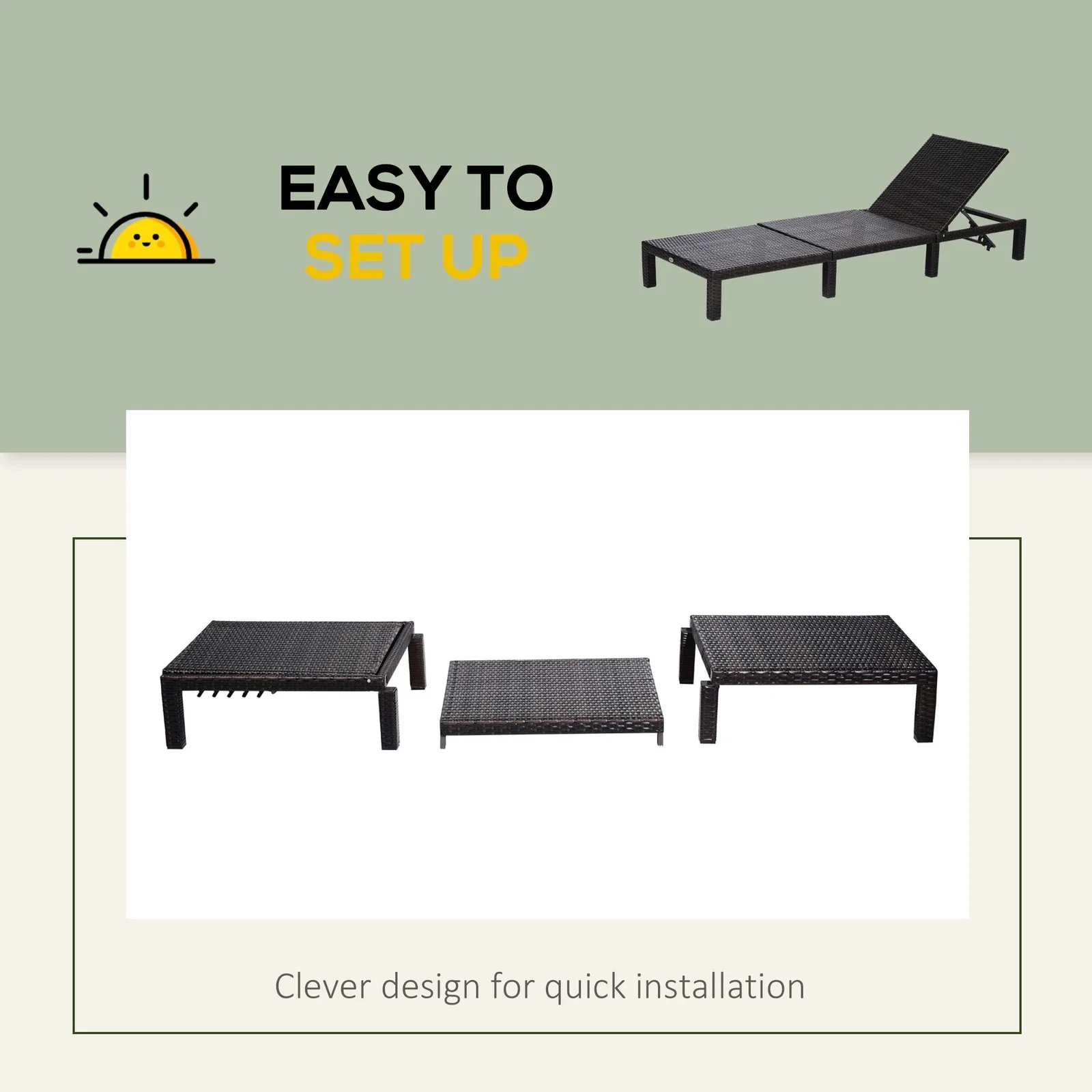 Cleo Rattan Garden Sun Lounger - Image 6