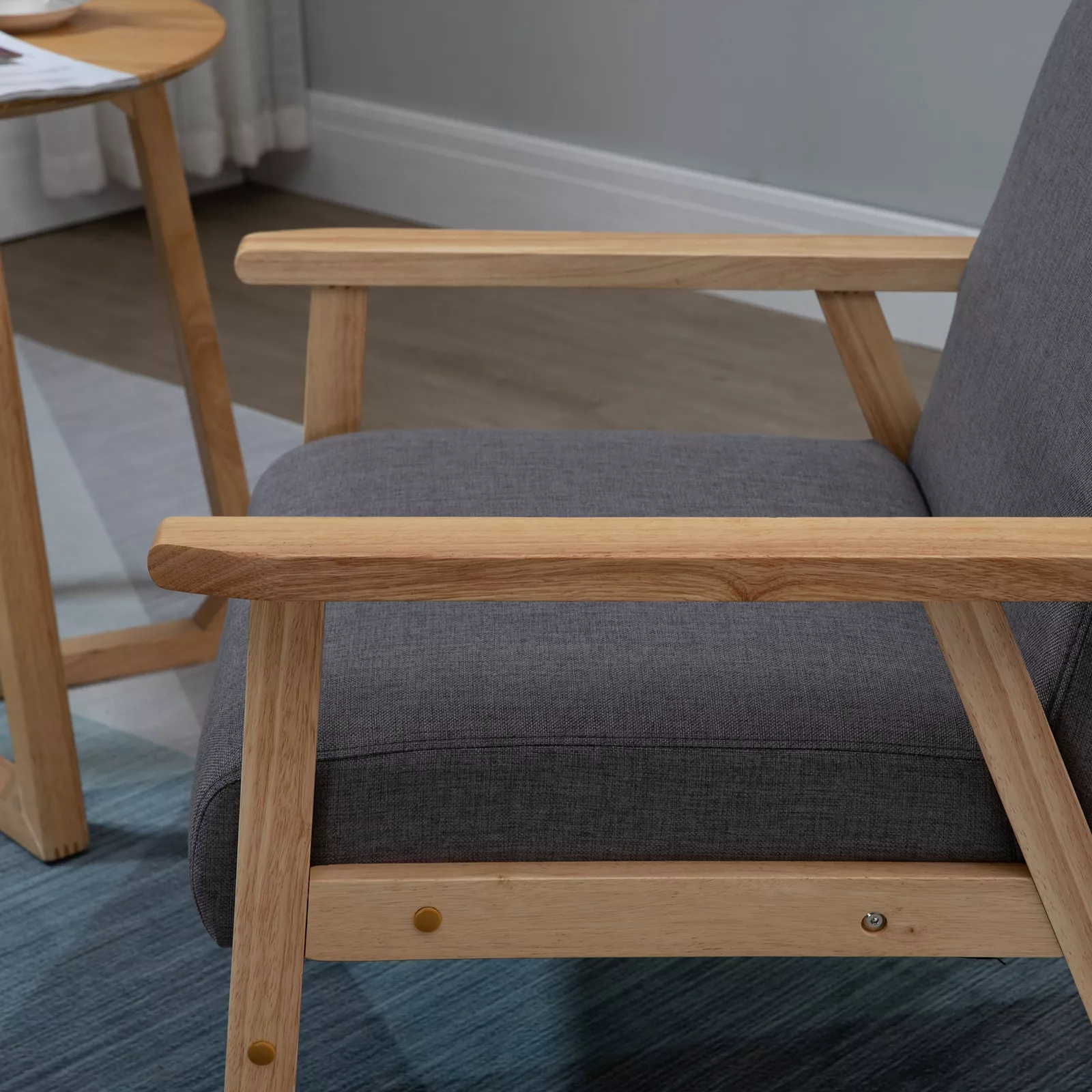 Cline Linen Accent Armchair - Image 6