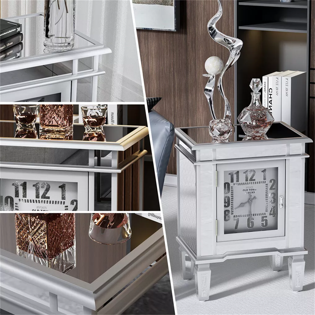 Clock Bedside Nightstand Table - Image 2