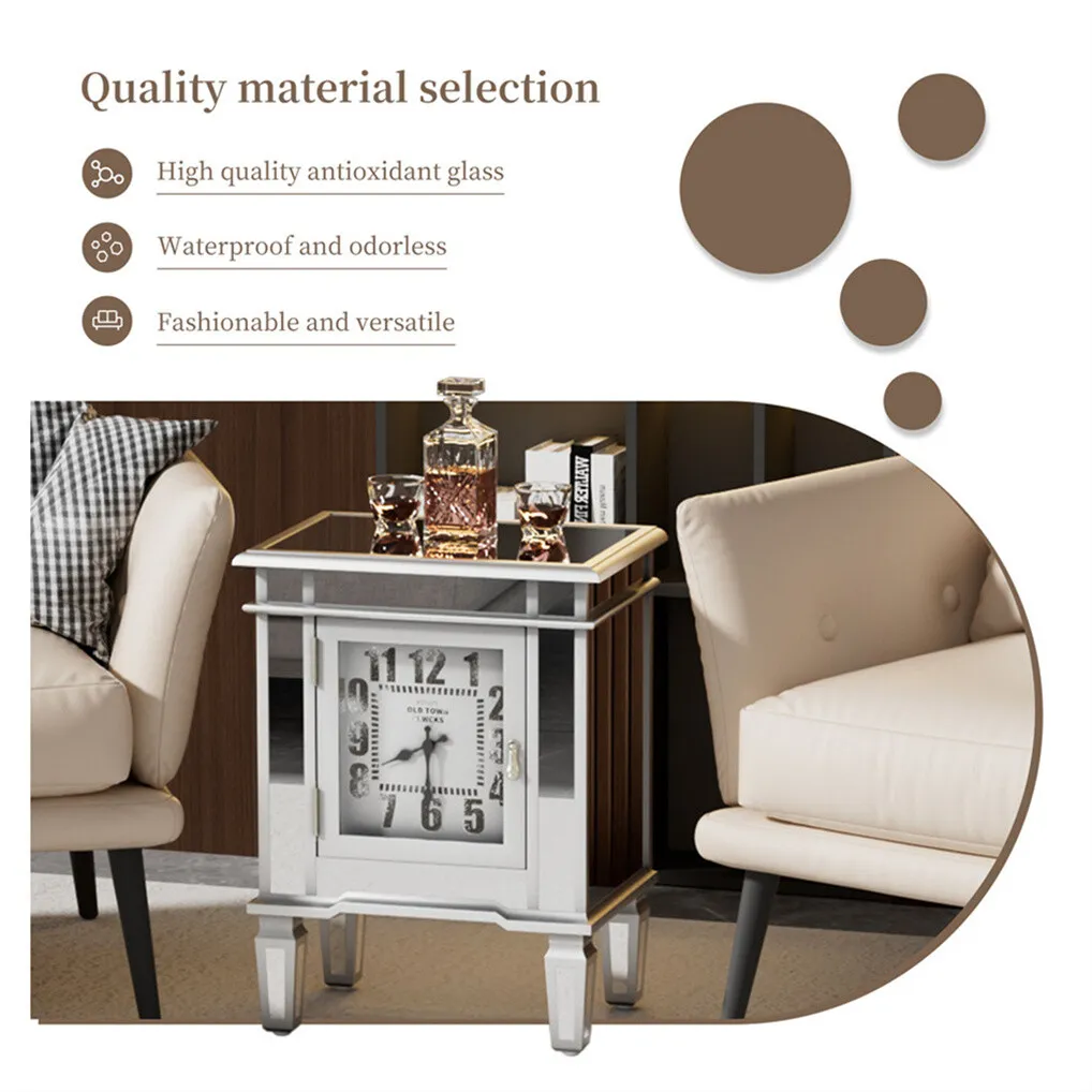 Clock Bedside Nightstand Table - Image 3