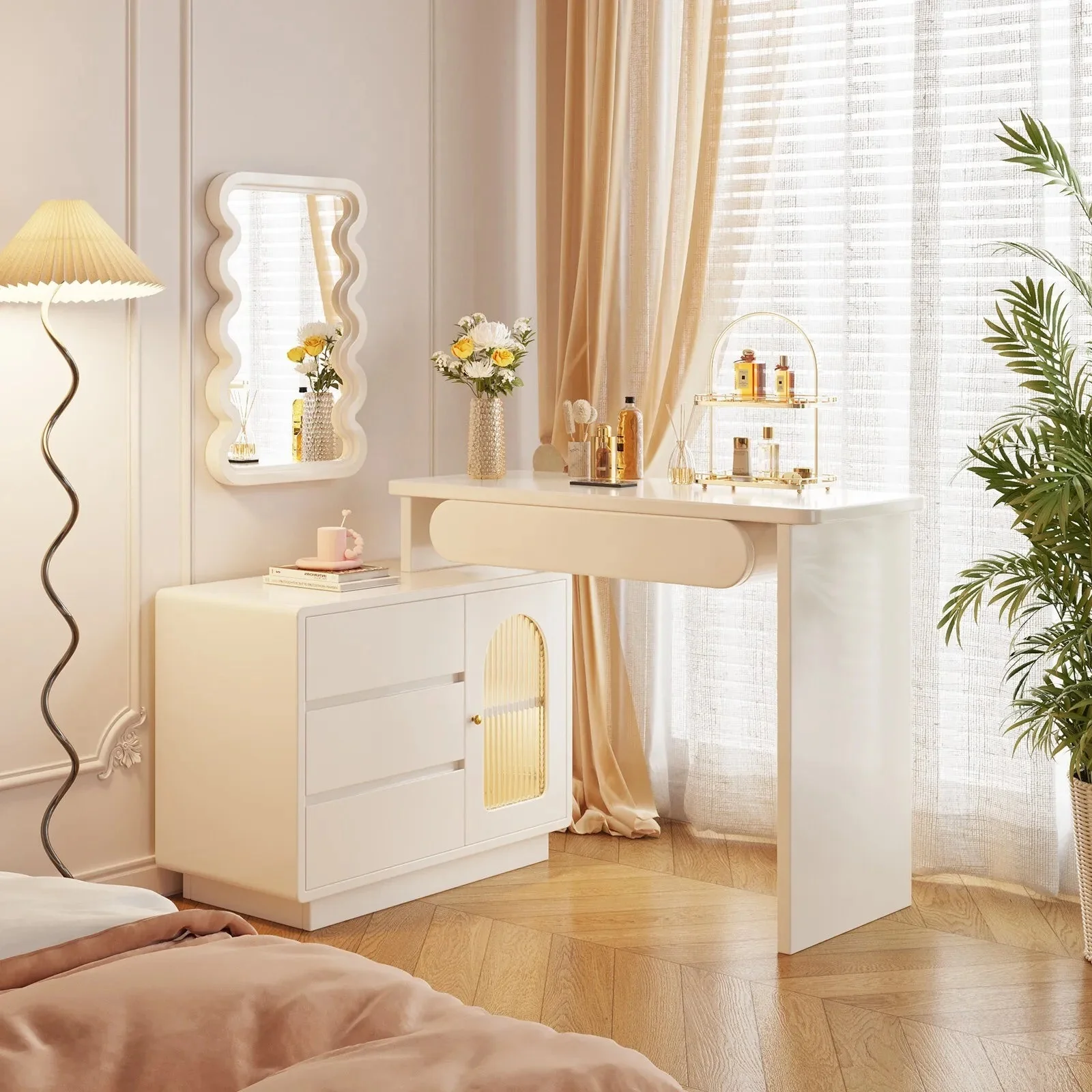 Coffey Vanity Makeup Desk w/ Mirror & Lights - Image 2