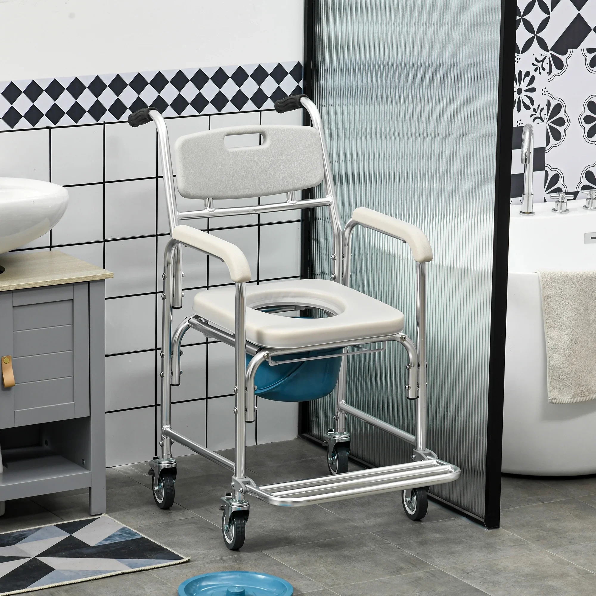 Conner Elderly Shower Commode Wheelchair - Image 2
