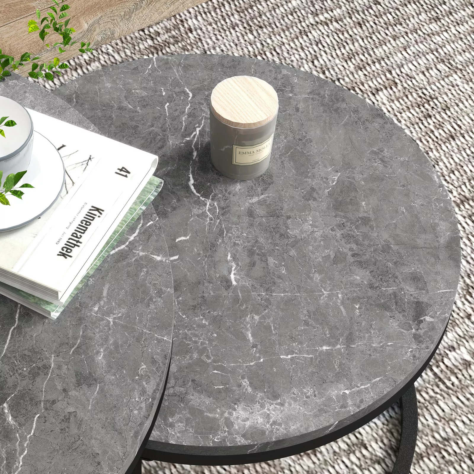 Connie Round Marble Nesting Coffee Table - Image 6