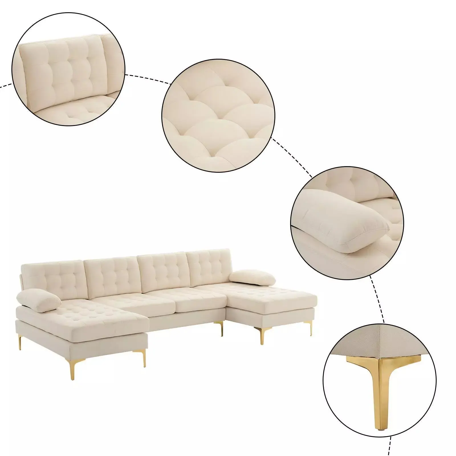 Contemporary U Shaped Sectional Couch - Image 9
