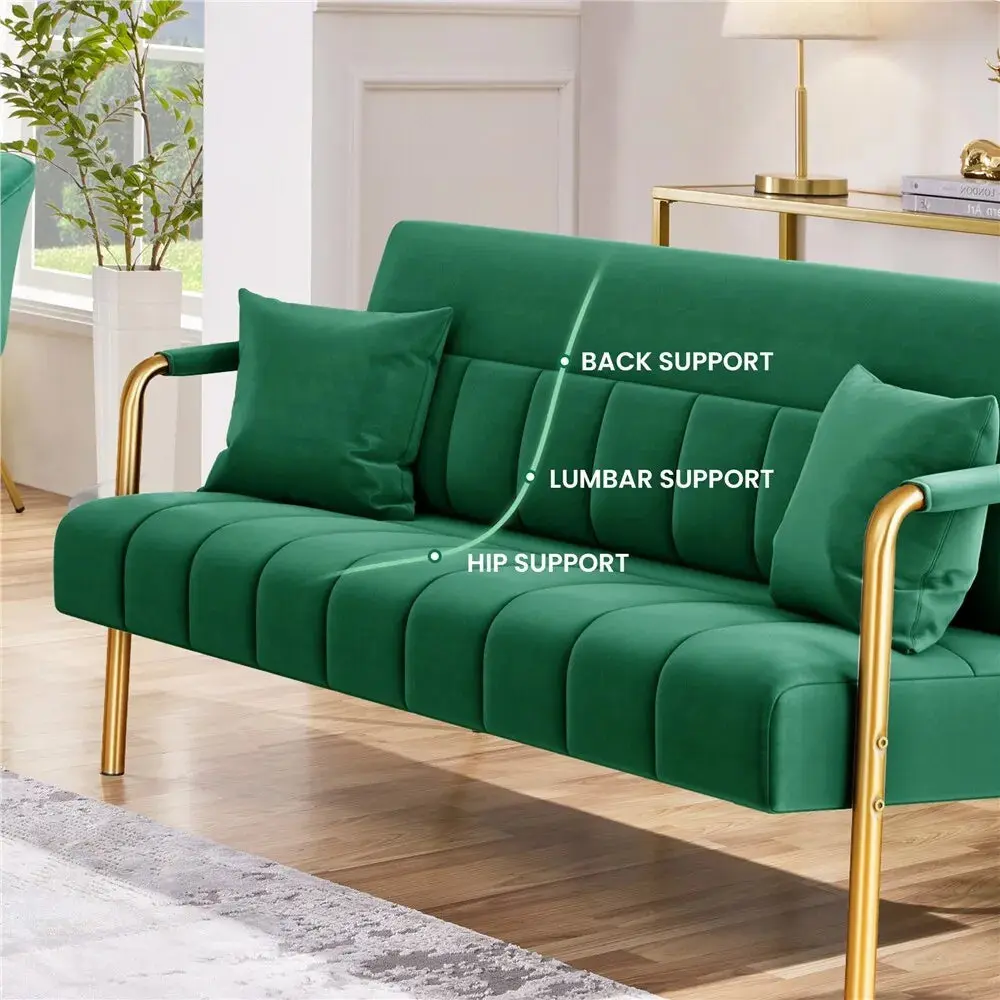 Contemporary Velvet Loveseat Couch - Image 3