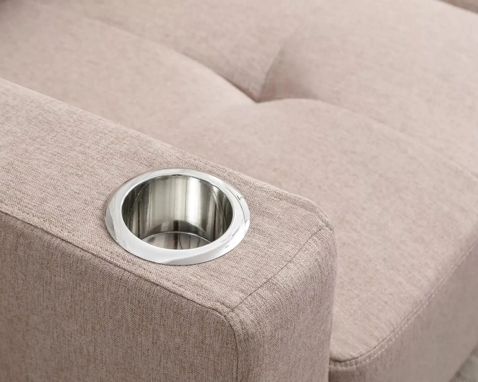 Convertible Linen L Shaped Sectional Couch - Image 4