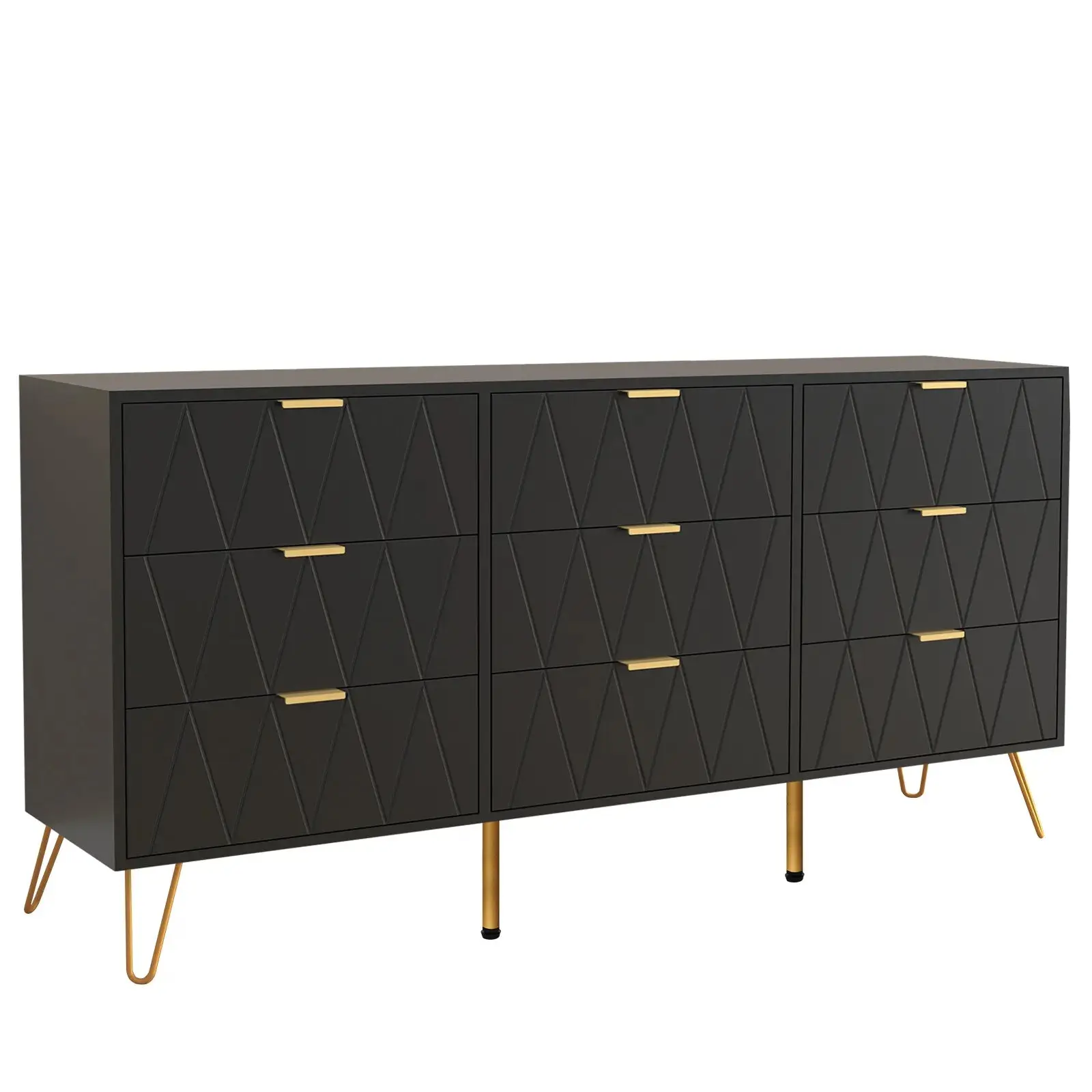 Cora Modern Wide 9 Drawer Chest Dresser - Image 3
