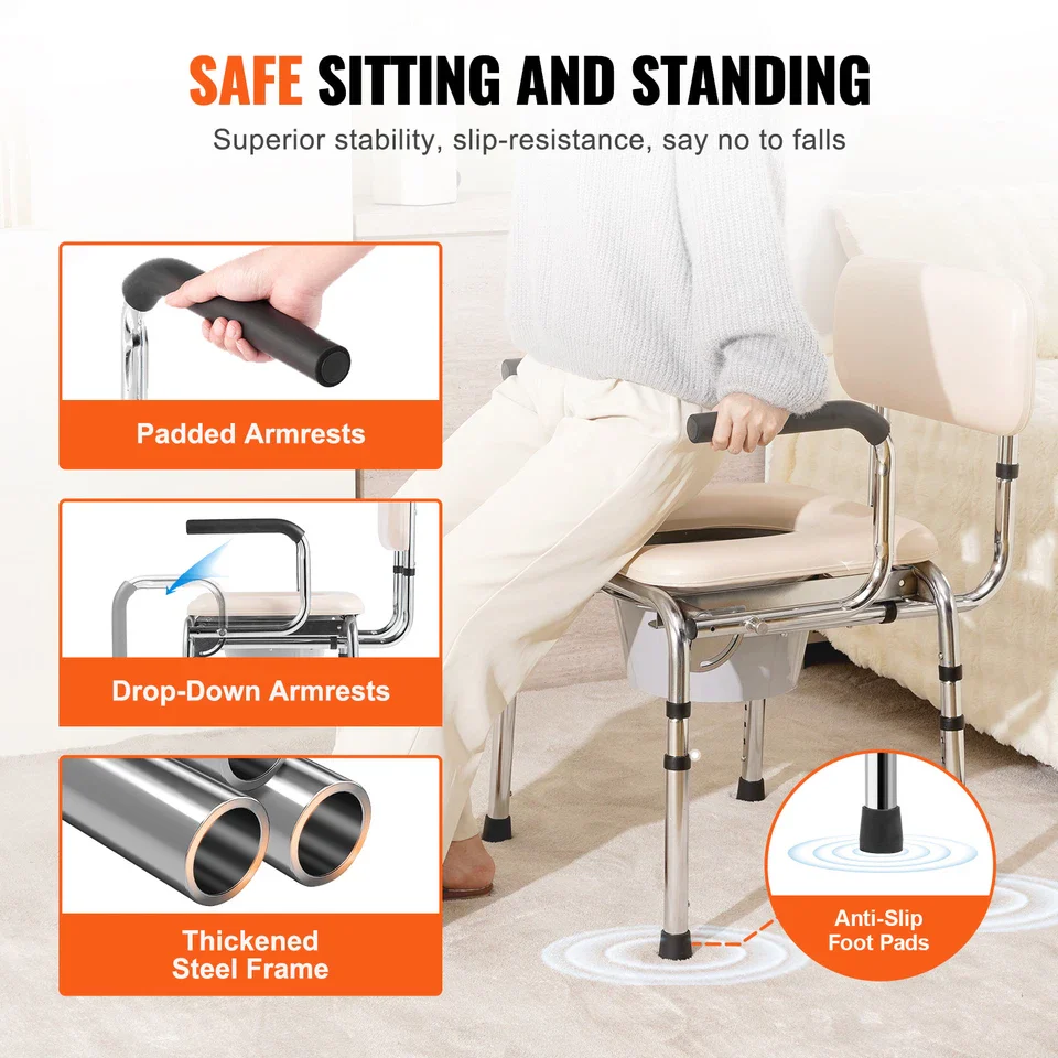Crane Adult's Bedside Commode Chair - Image 4