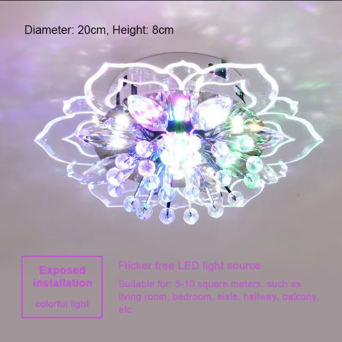 Creative LED Crystal Flower Ceiling Light Chandelier - Image 3