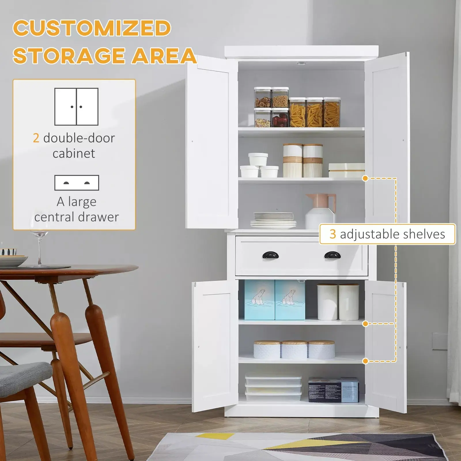 Cruz Kitchen Pantry Storage Cabinet - Image 4