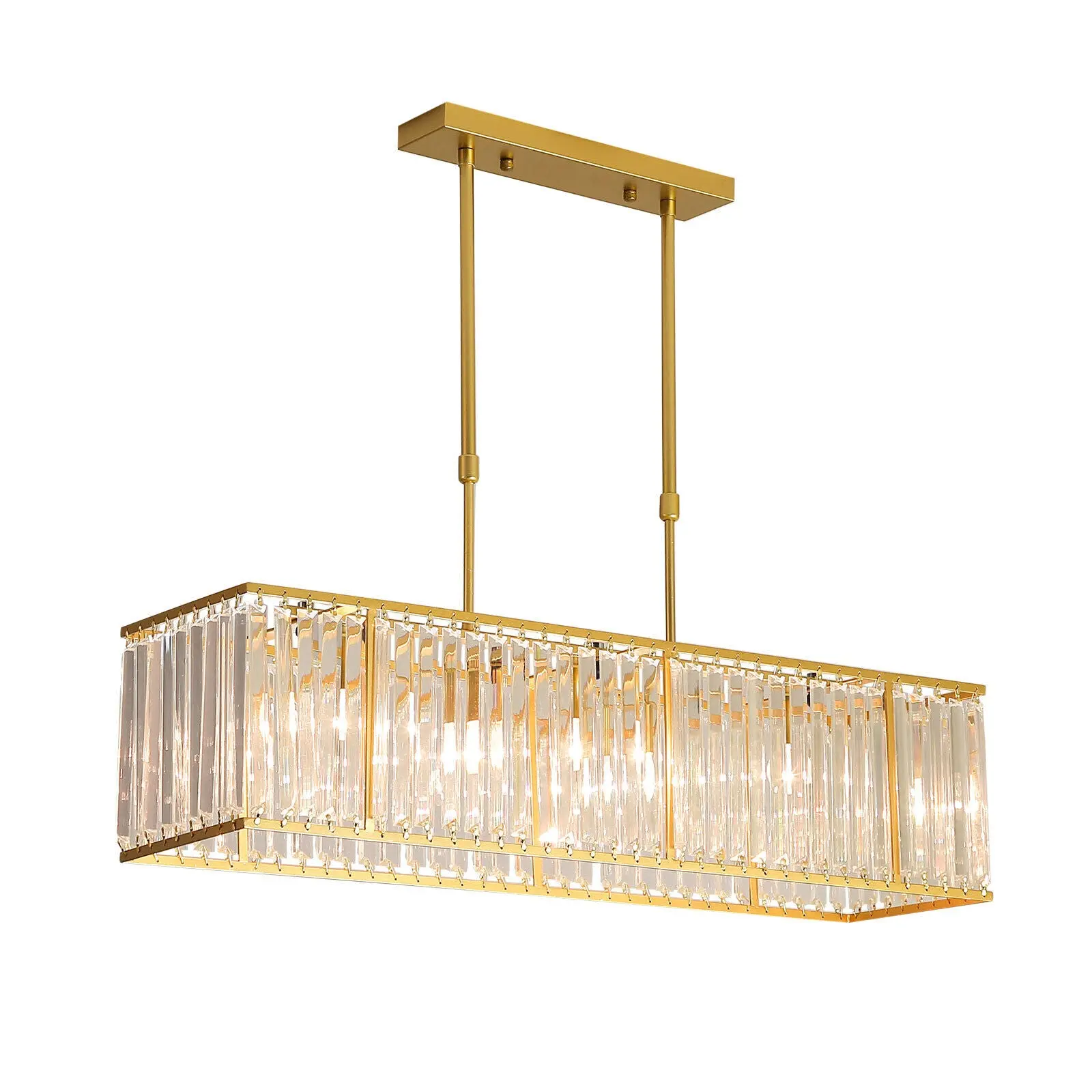 Crystal Rectangle Modern Dining Room Chandelier - Image 2