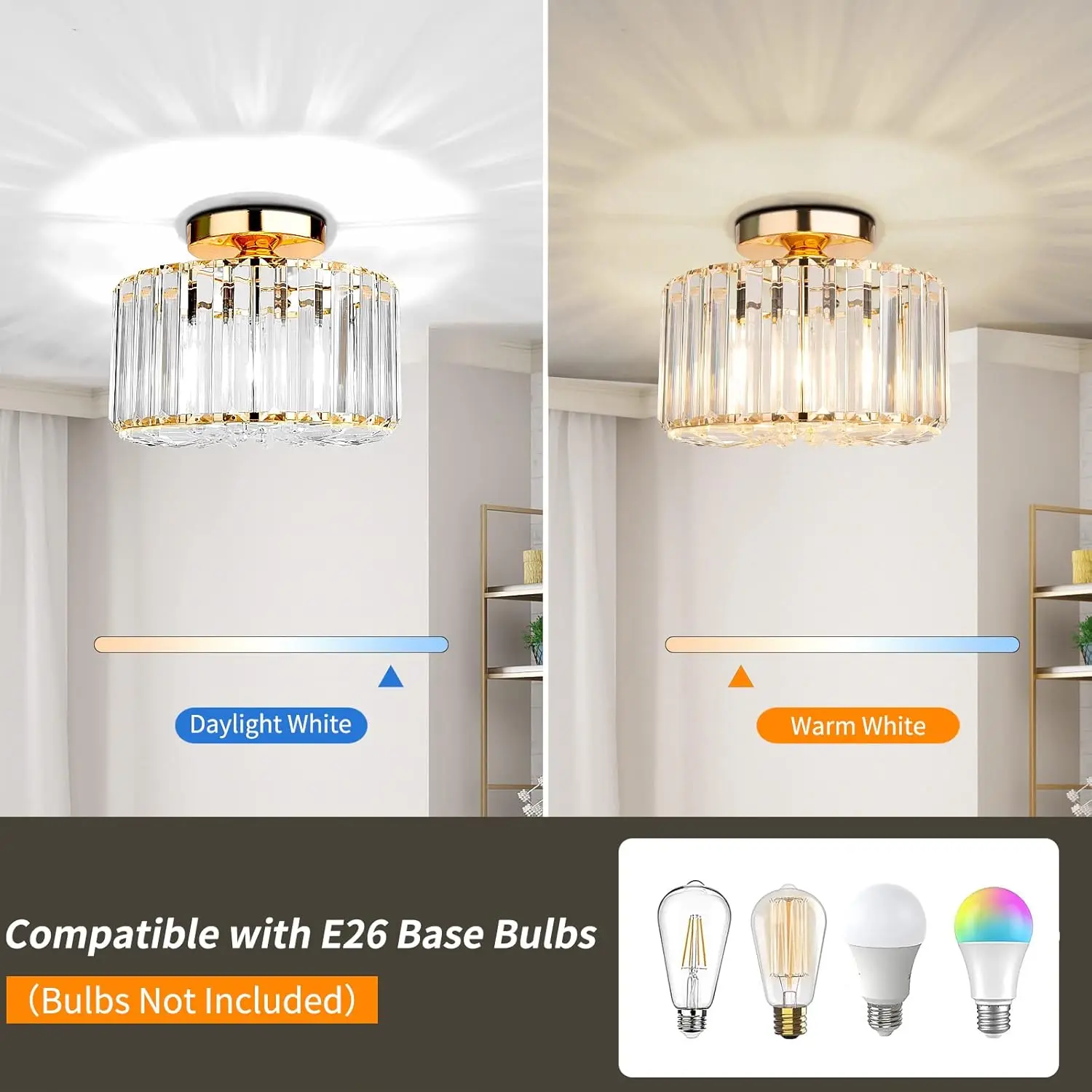Crystal Semi Mount Ceiling Light - Image 4