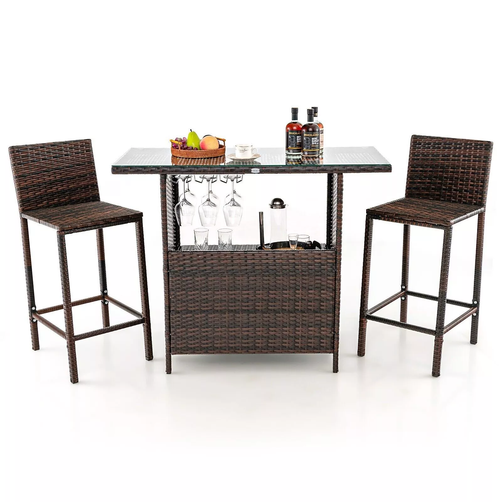Daisie Outdoor Garden Bistro Bar Dining Set - Image 2