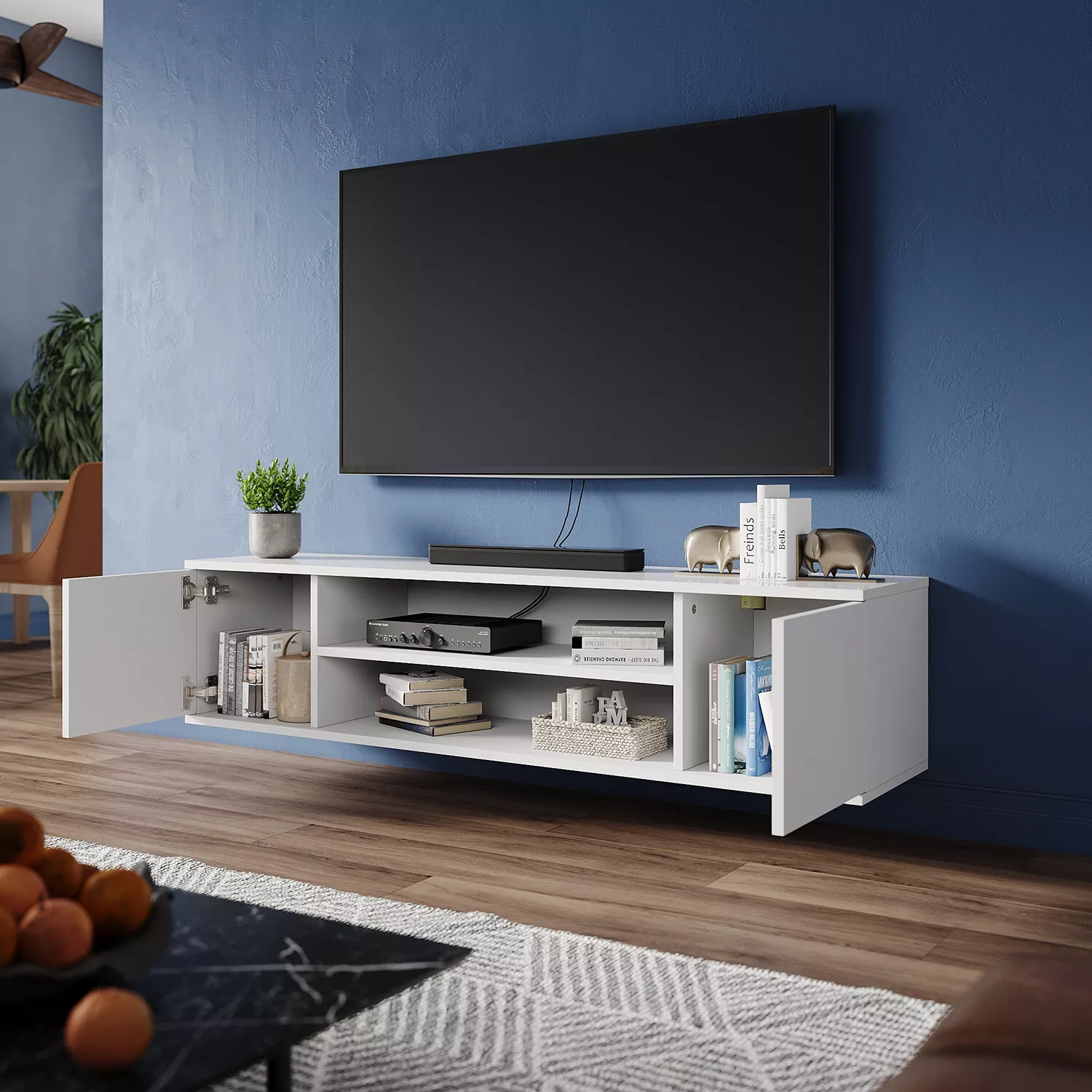 Daisy Floating High Gloss TV Cabinet Stand - Image 2