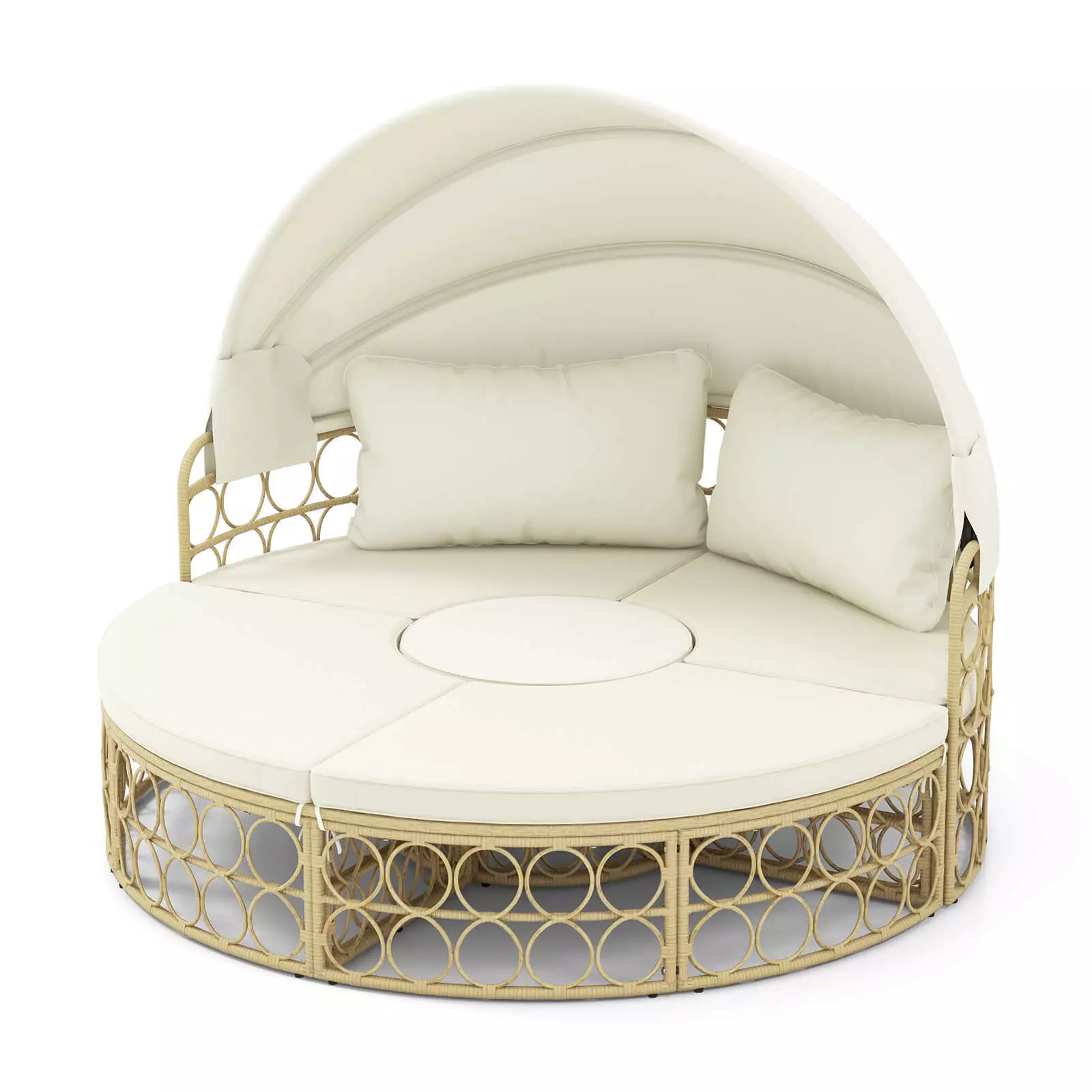 Damon Outdoor Patio Rattan Daybed With Canopy - Image 3