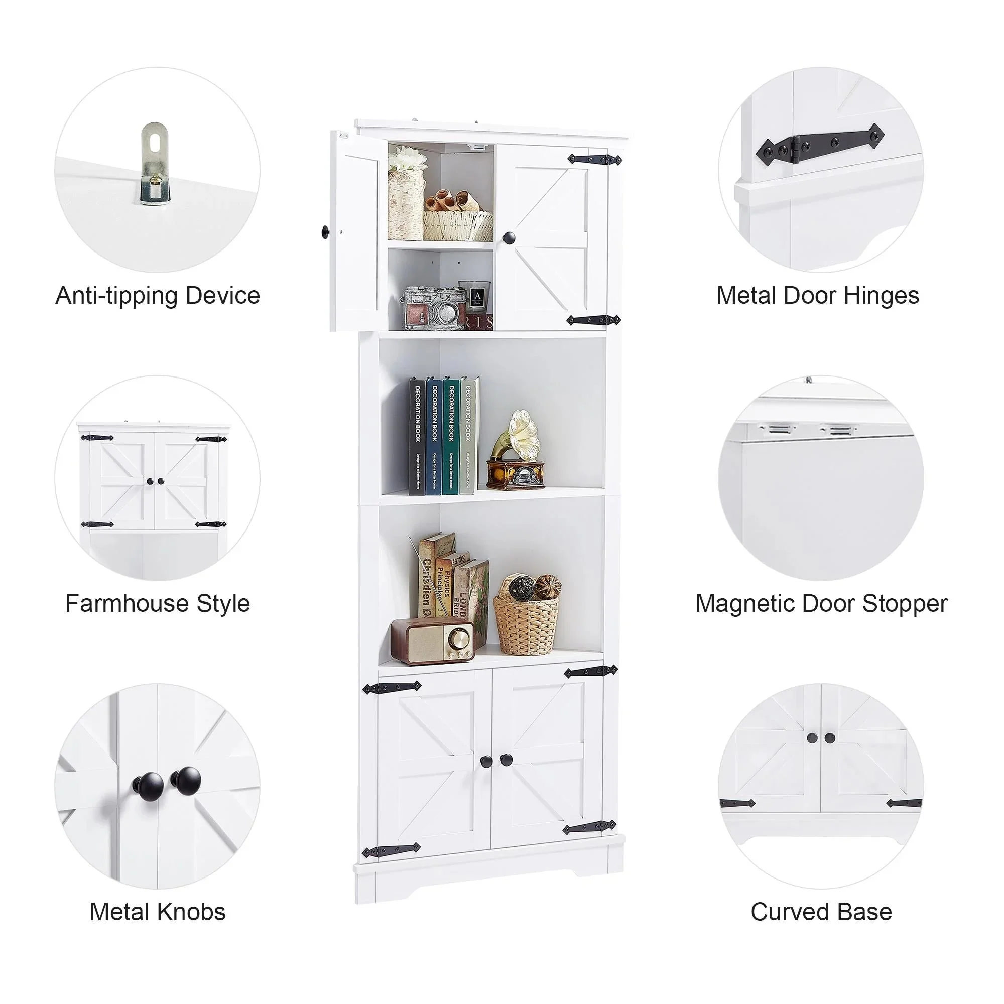 Dana Tall Corner Kitchen Pantry Cabinet - Image 4