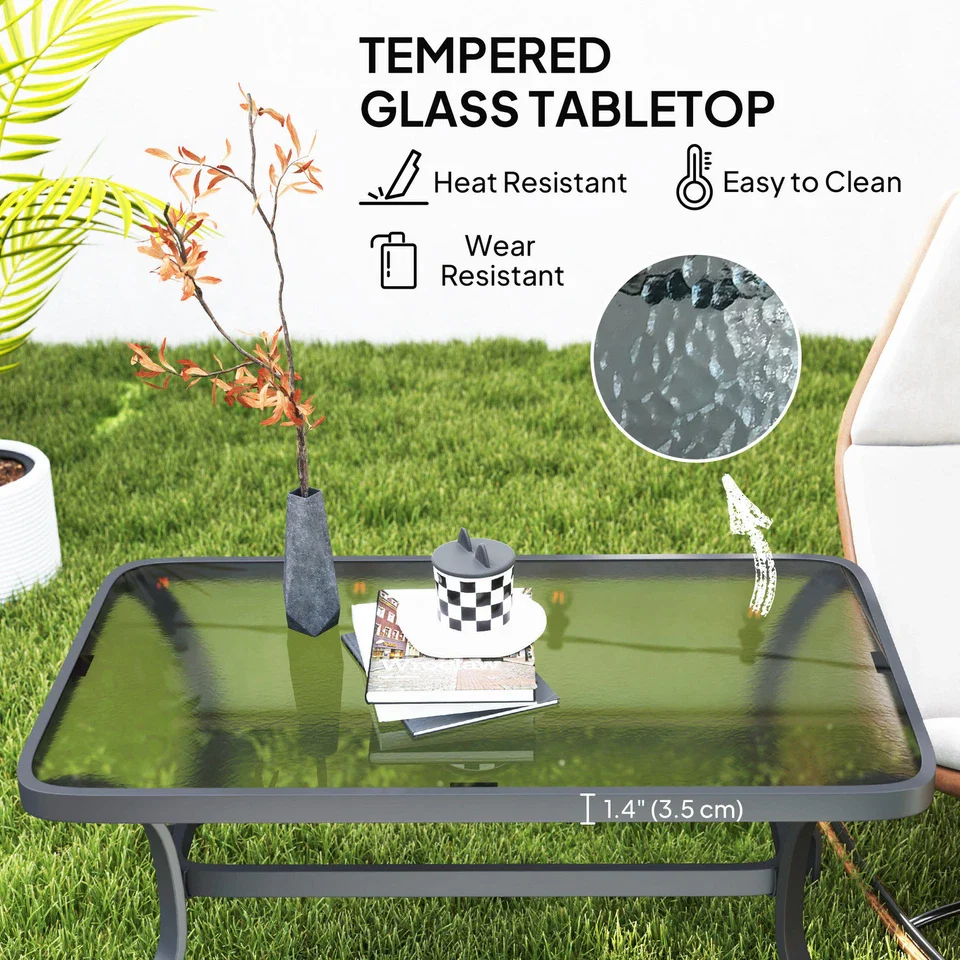 Declan Glass Outdoor Coffee Table - Image 5