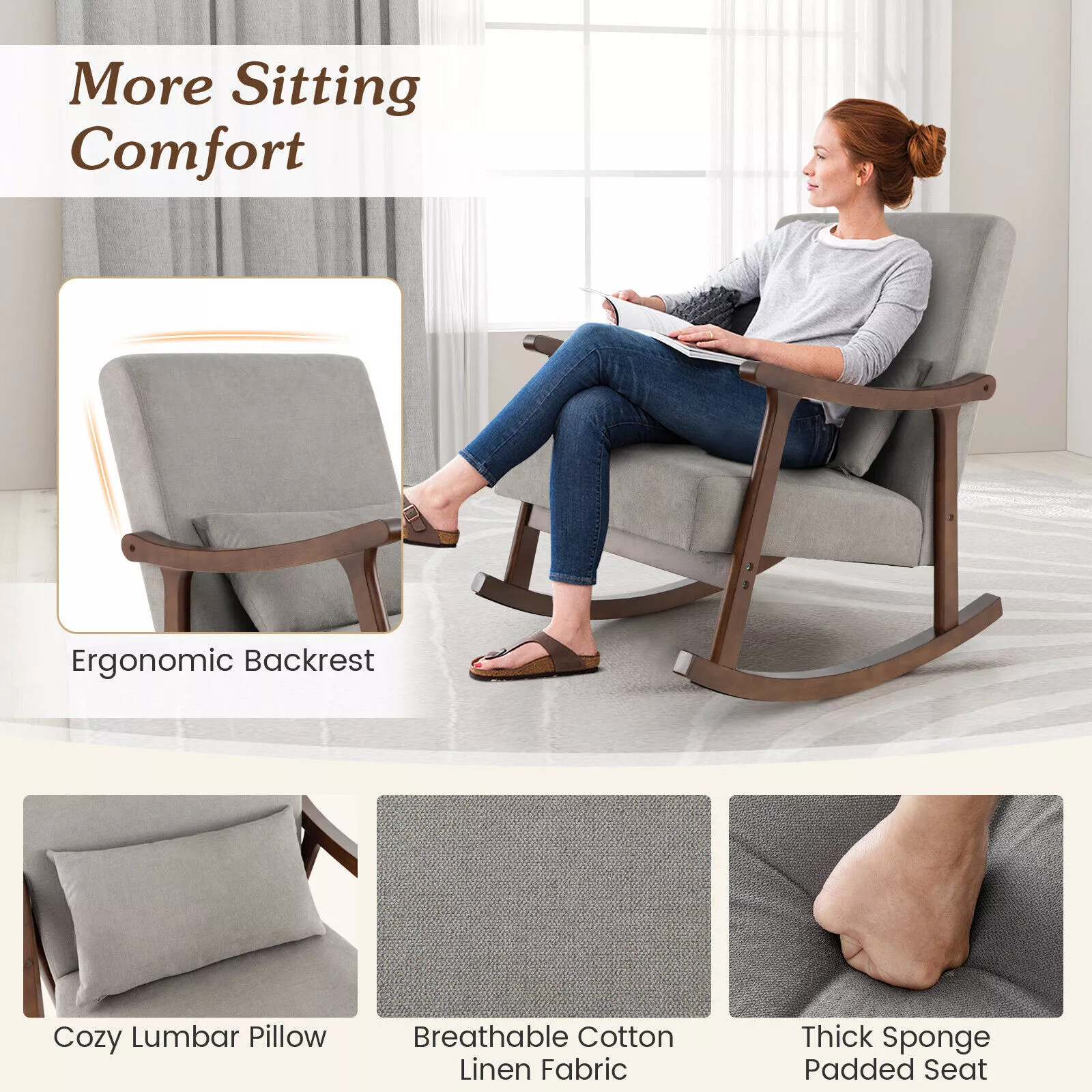 Devon Rocking Accent Armchair - Image 5
