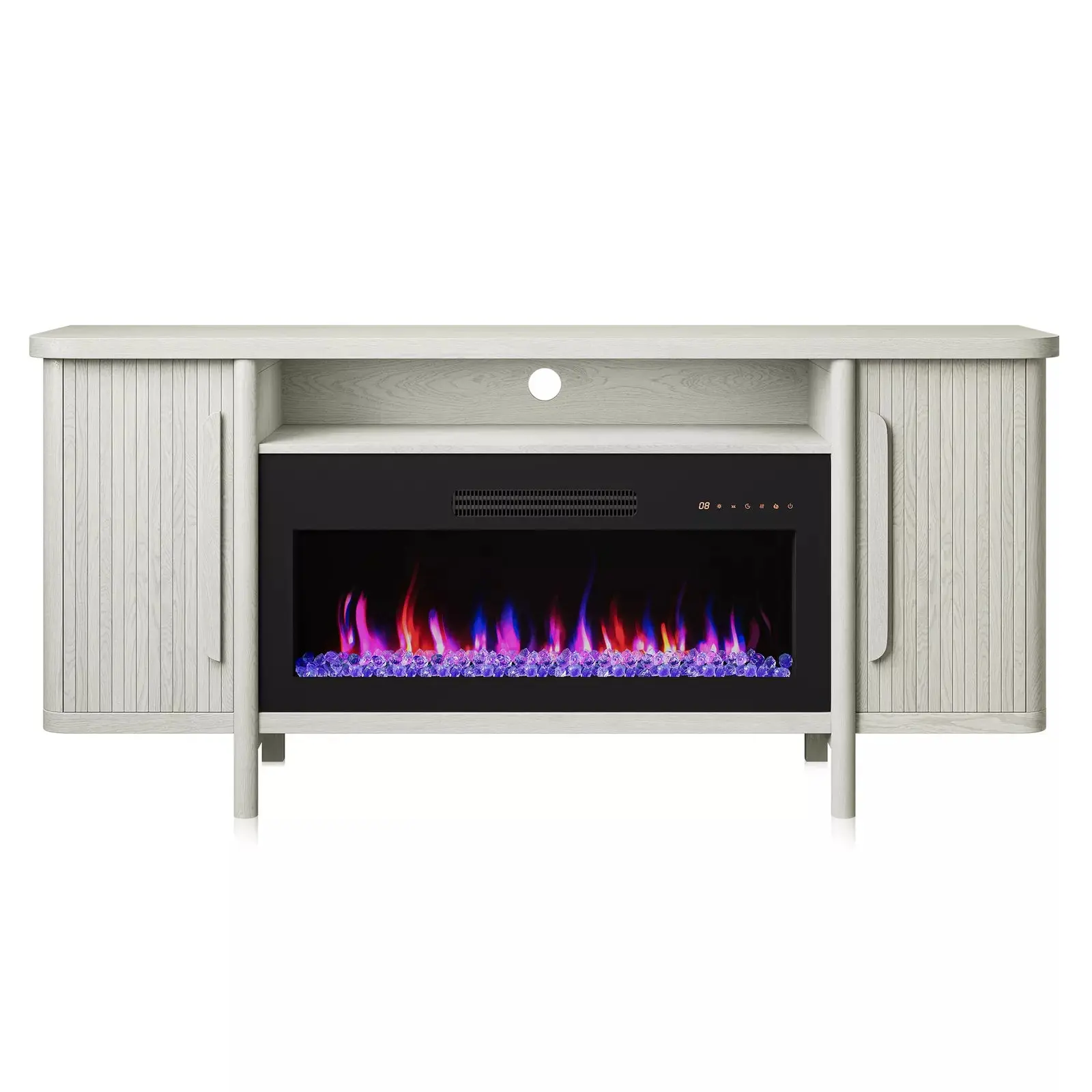 Dewi Mid Century Fireplace TV Stand (Up to 75") - Image 4