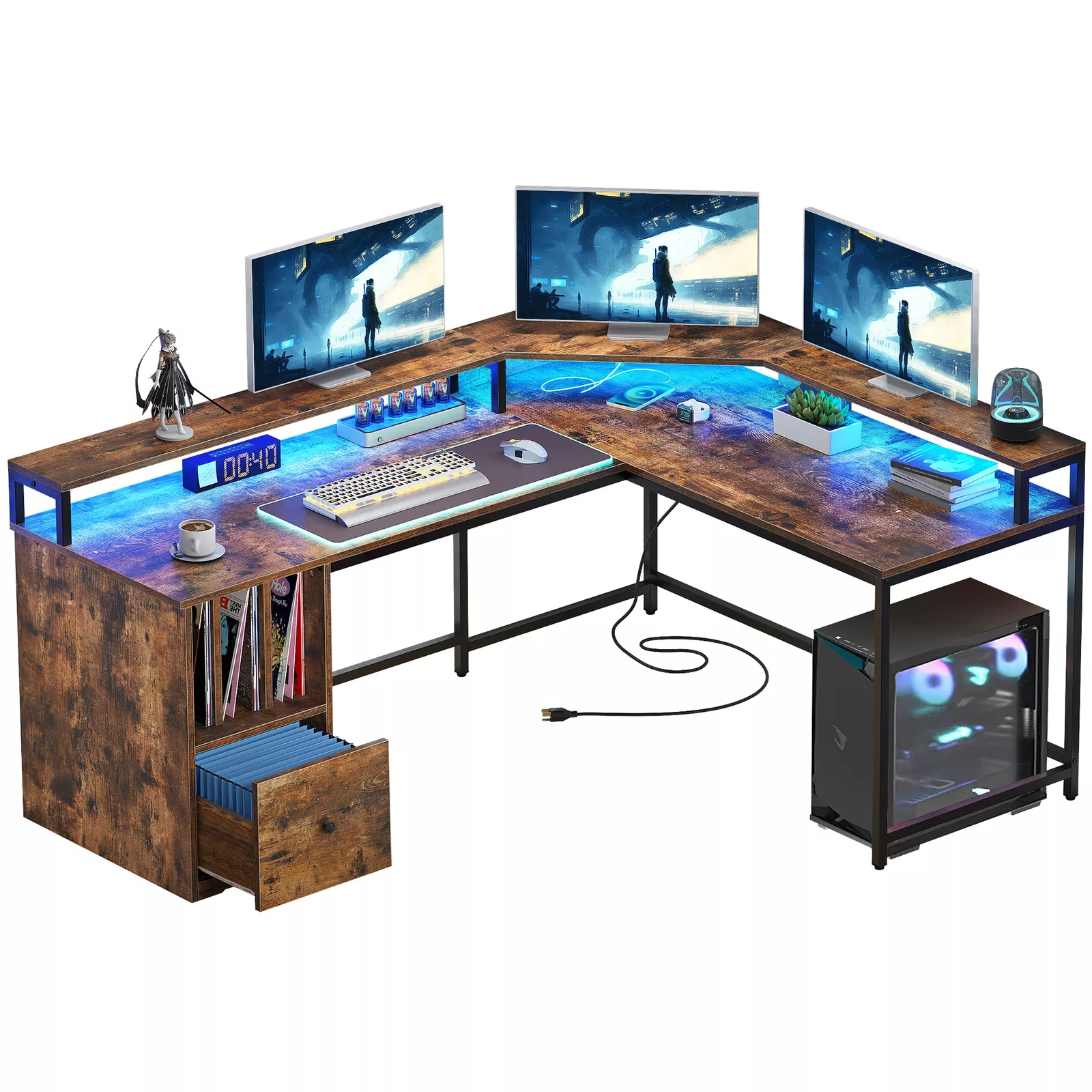 Dexter L Shaped Gaming Corner Desk - Image 2
