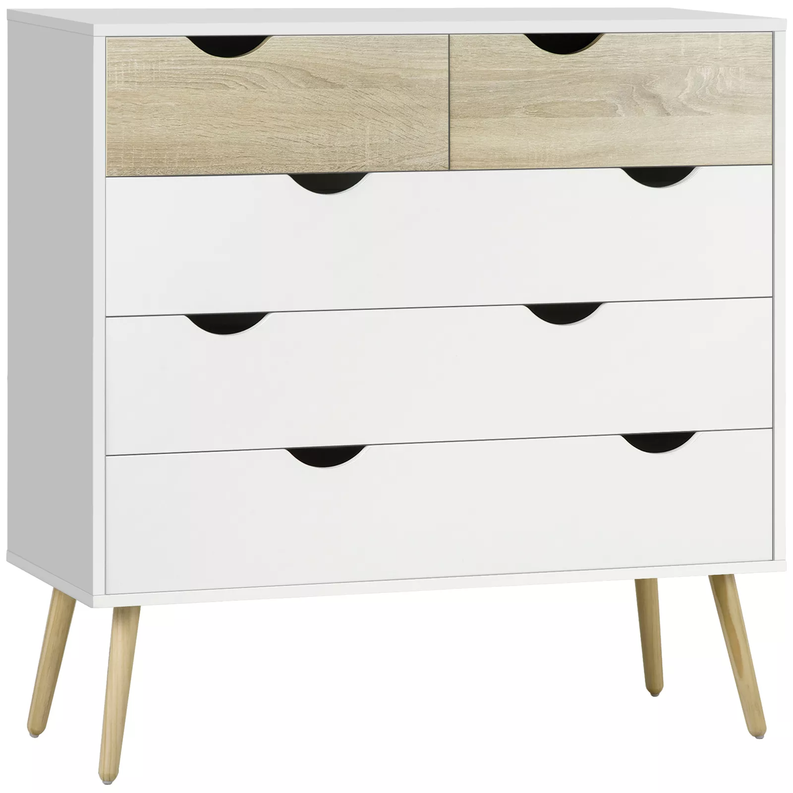 Dhruv White Bedroom 5 Dresser Chest - Image 2