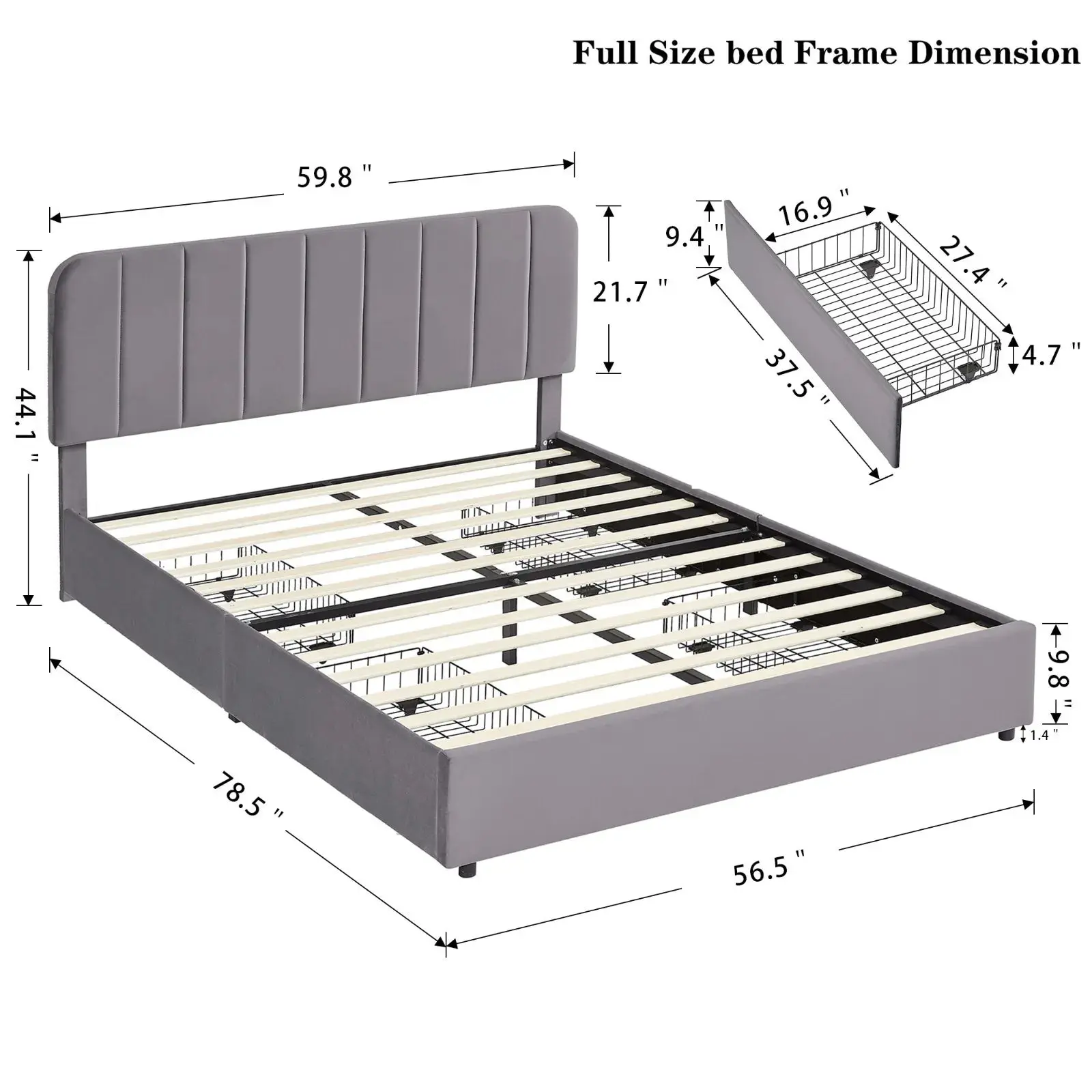 Diaz Plateform Bed Frame With Storage - Image 9