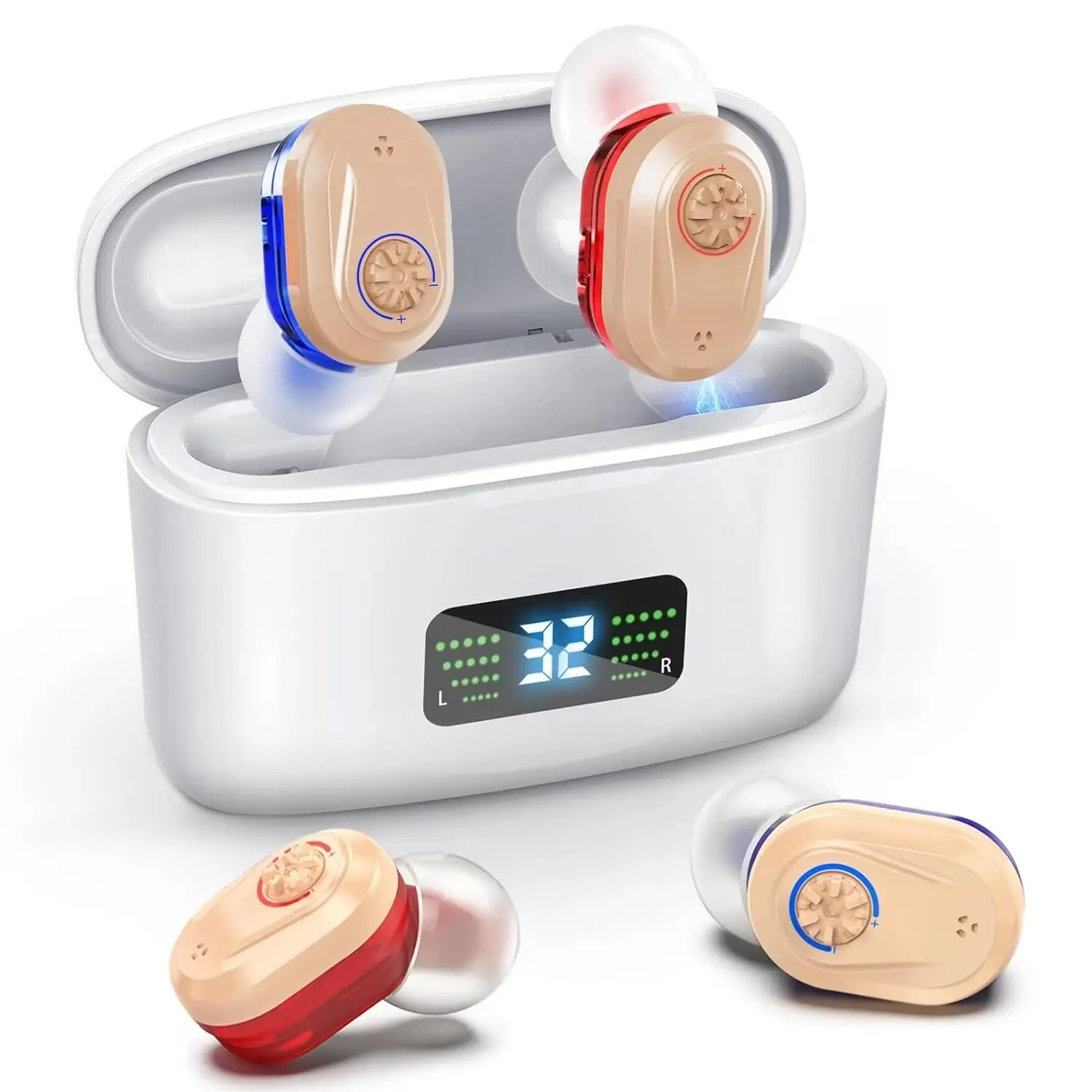 Digital Noise-Canceling Hearing Aids with HD Display