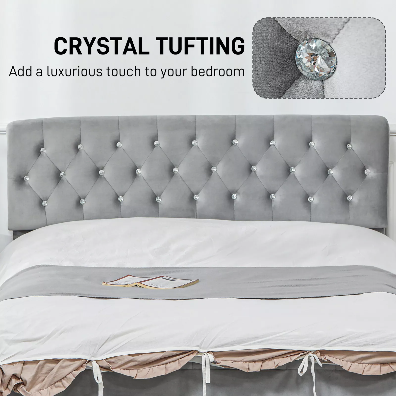 Dorsey Full Upholstered Bed Frame With Storage - Image 4