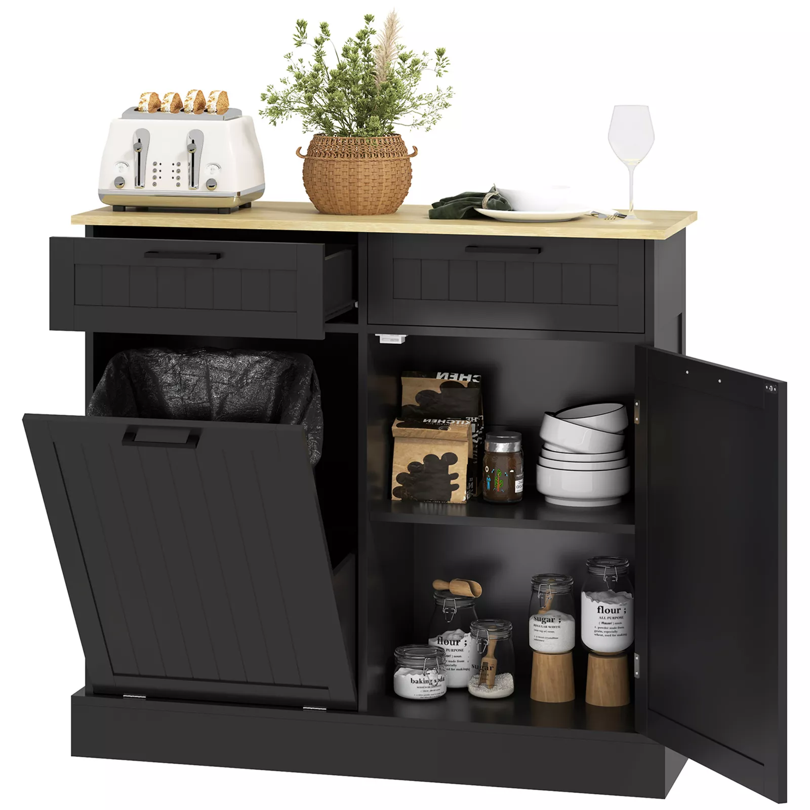 Douglas Kitchen Trash Cabinet - Image 2
