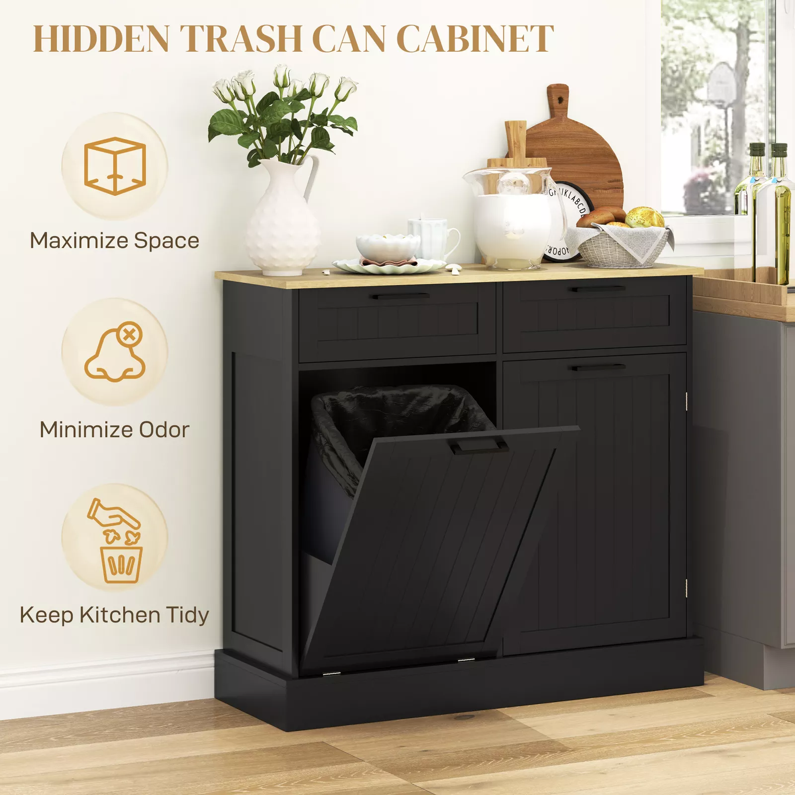 Douglas Kitchen Trash Cabinet - Image 5