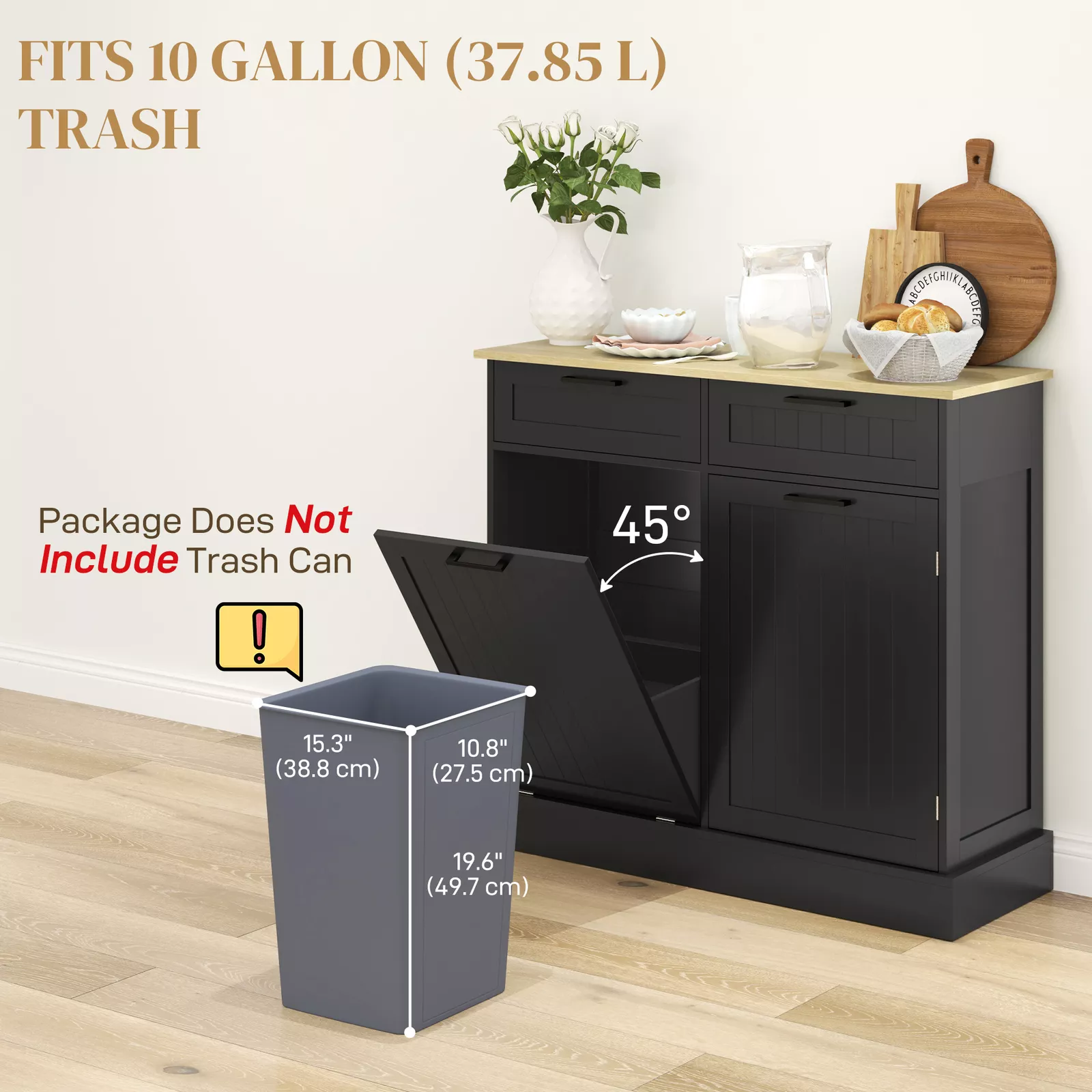 Douglas Kitchen Trash Cabinet - Image 6