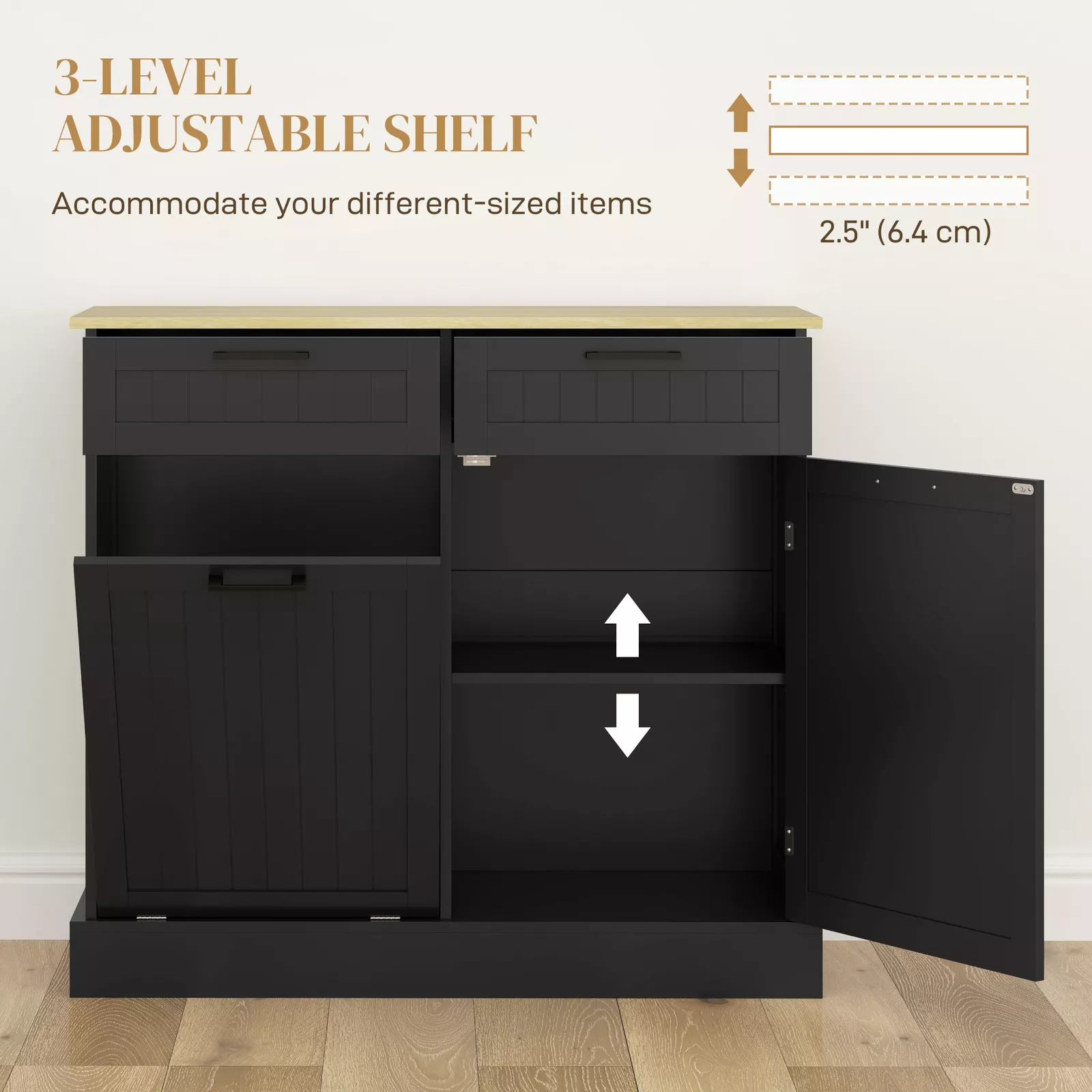 Douglas Kitchen Trash Cabinet - Image 7