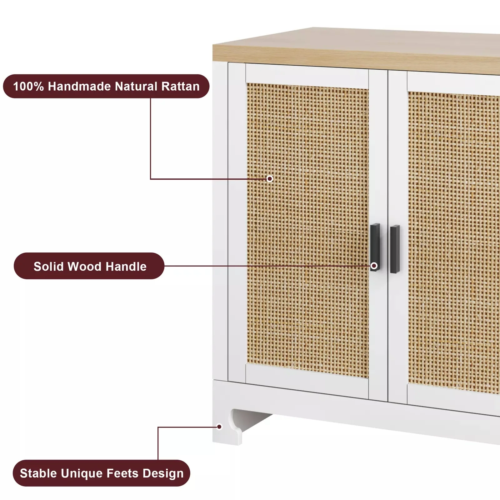 Doyle Rattan Sideboard Buffet Cabinet - Image 2