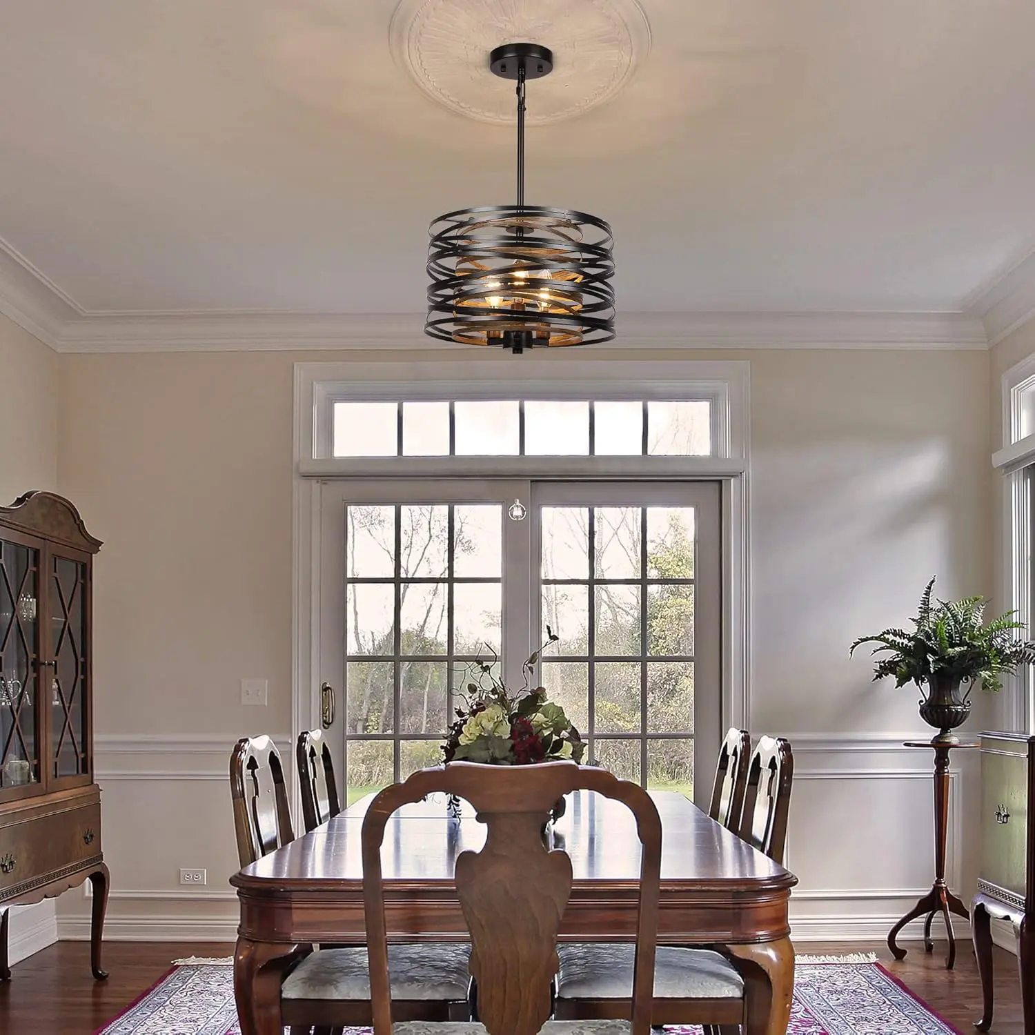 Drum Farmhouse Dining Room Chandelier