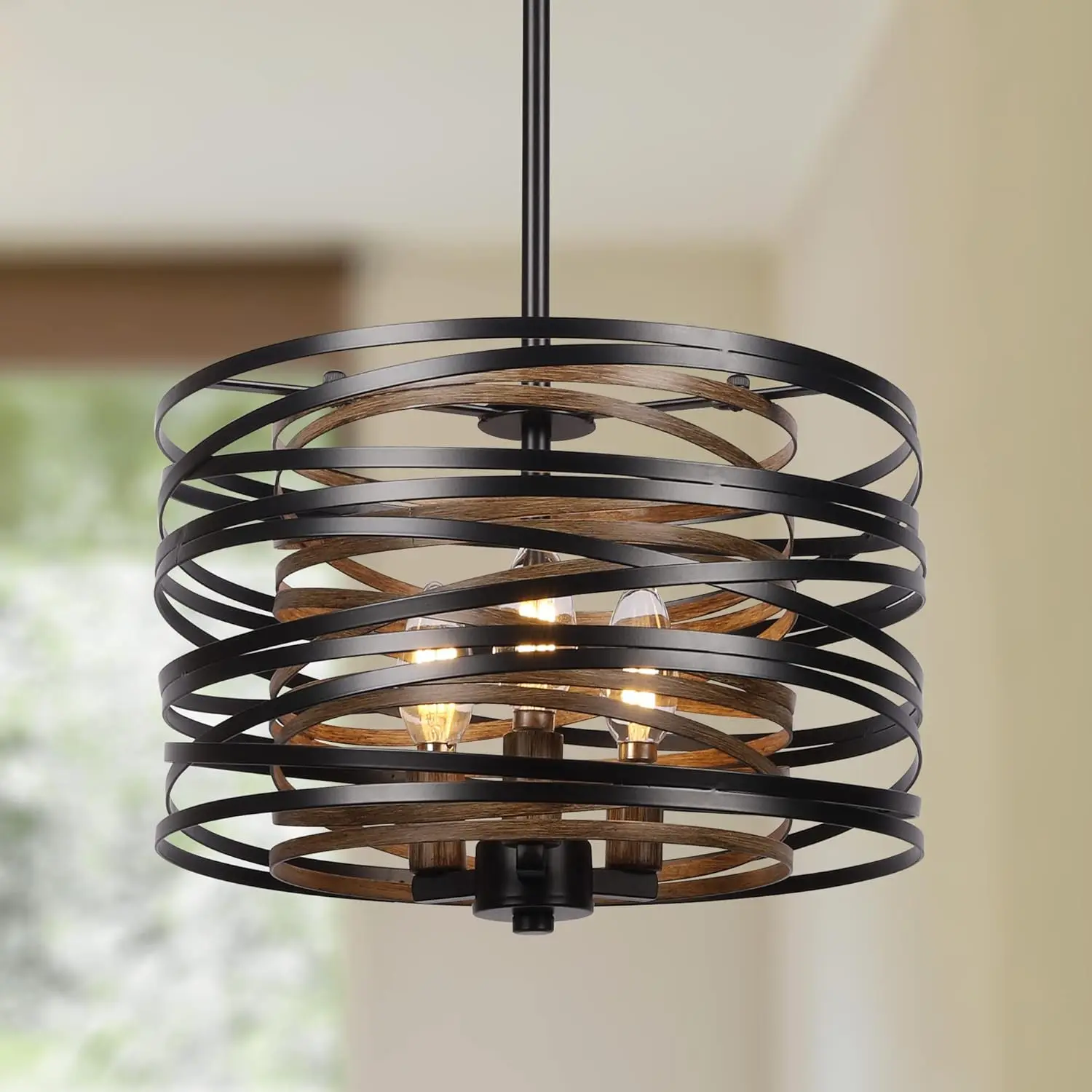 Drum Farmhouse Dining Room Chandelier - Image 3