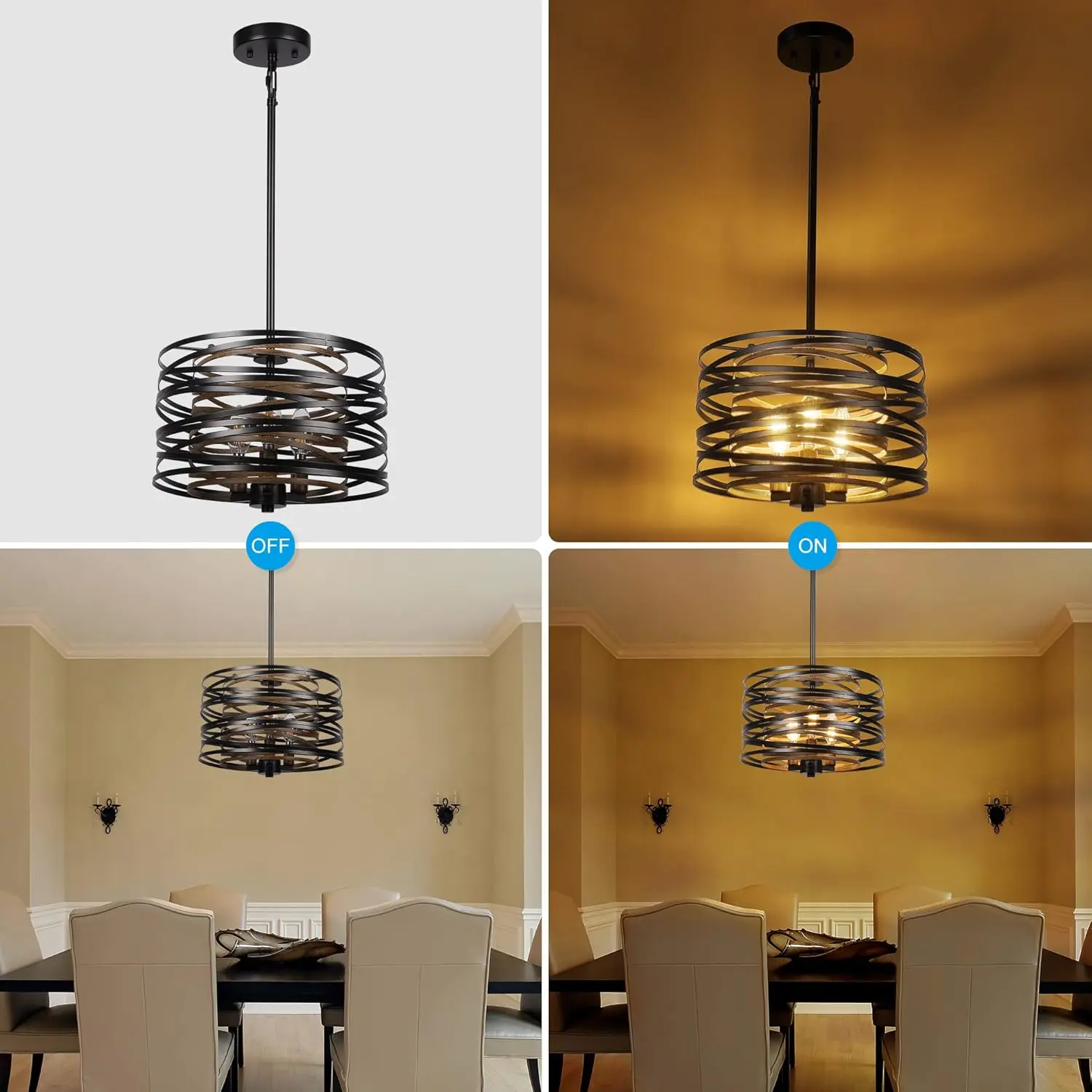 Drum Farmhouse Dining Room Chandelier - Image 5