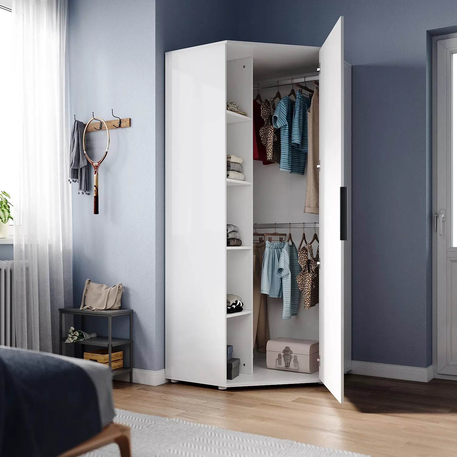 Dyer Bedroom Corner Wardrobe - Image 3