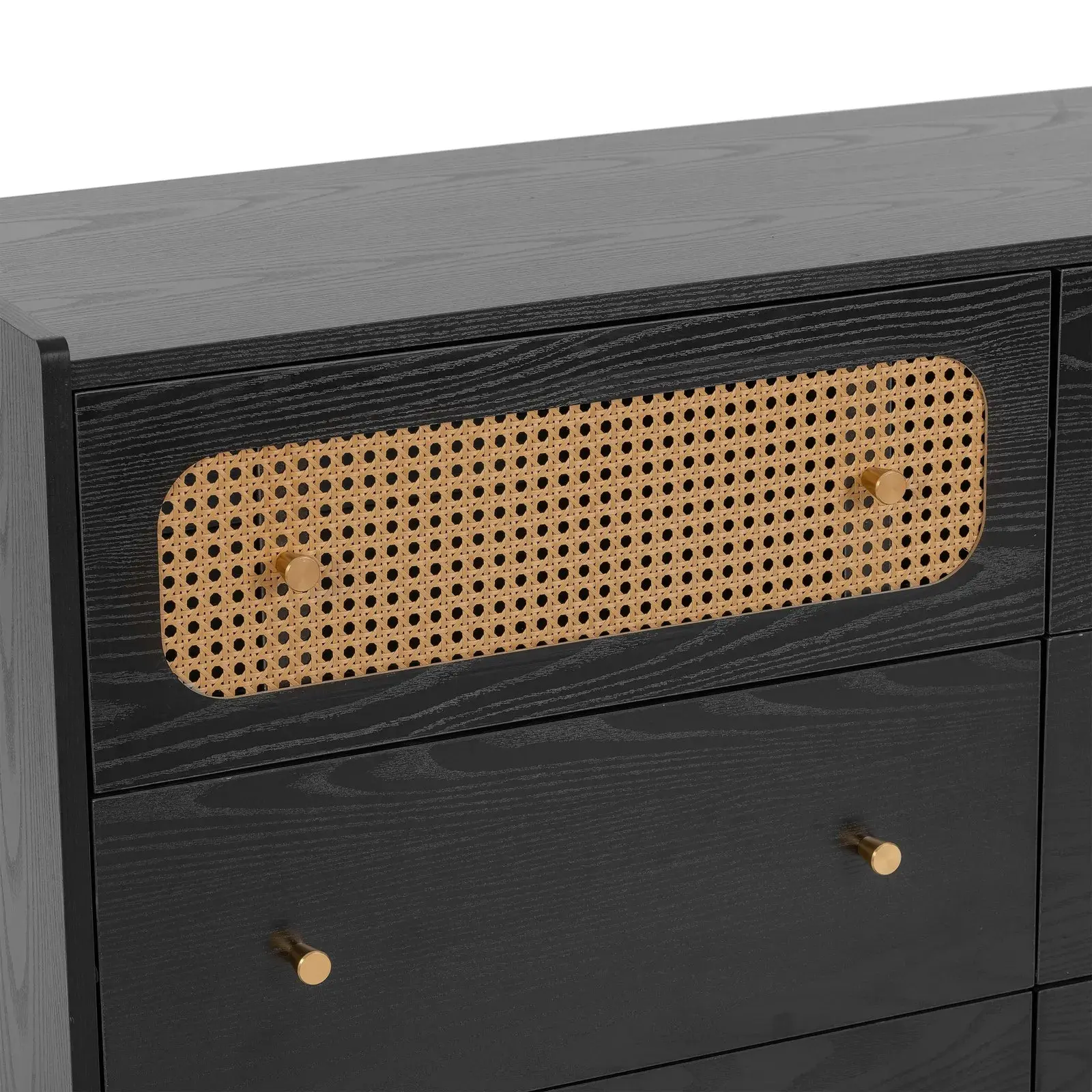 Ela Rattan Black 6 Drawer Chest Dresser - Image 7