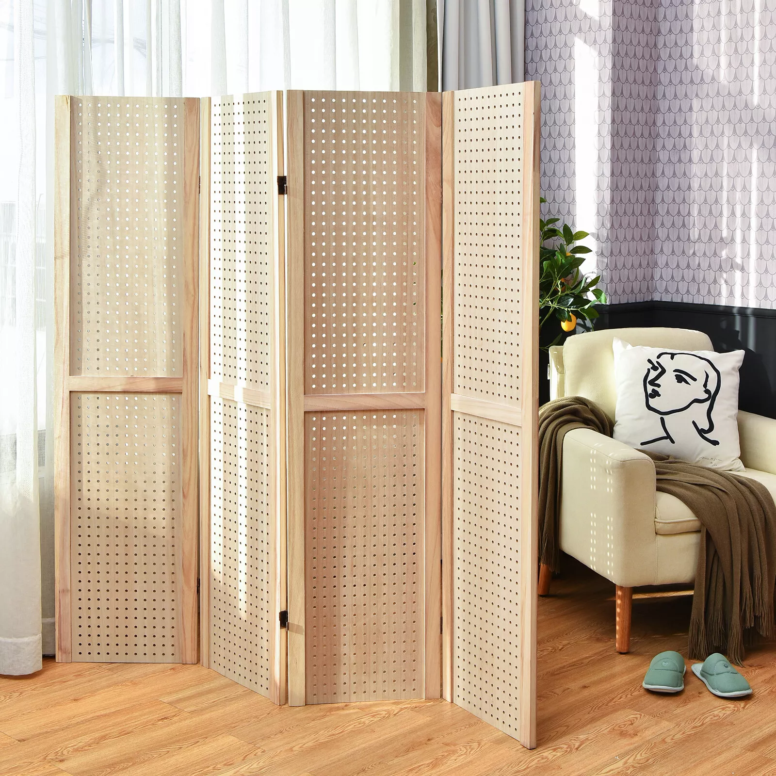 Ela Wooden Room Partition Divider Screen