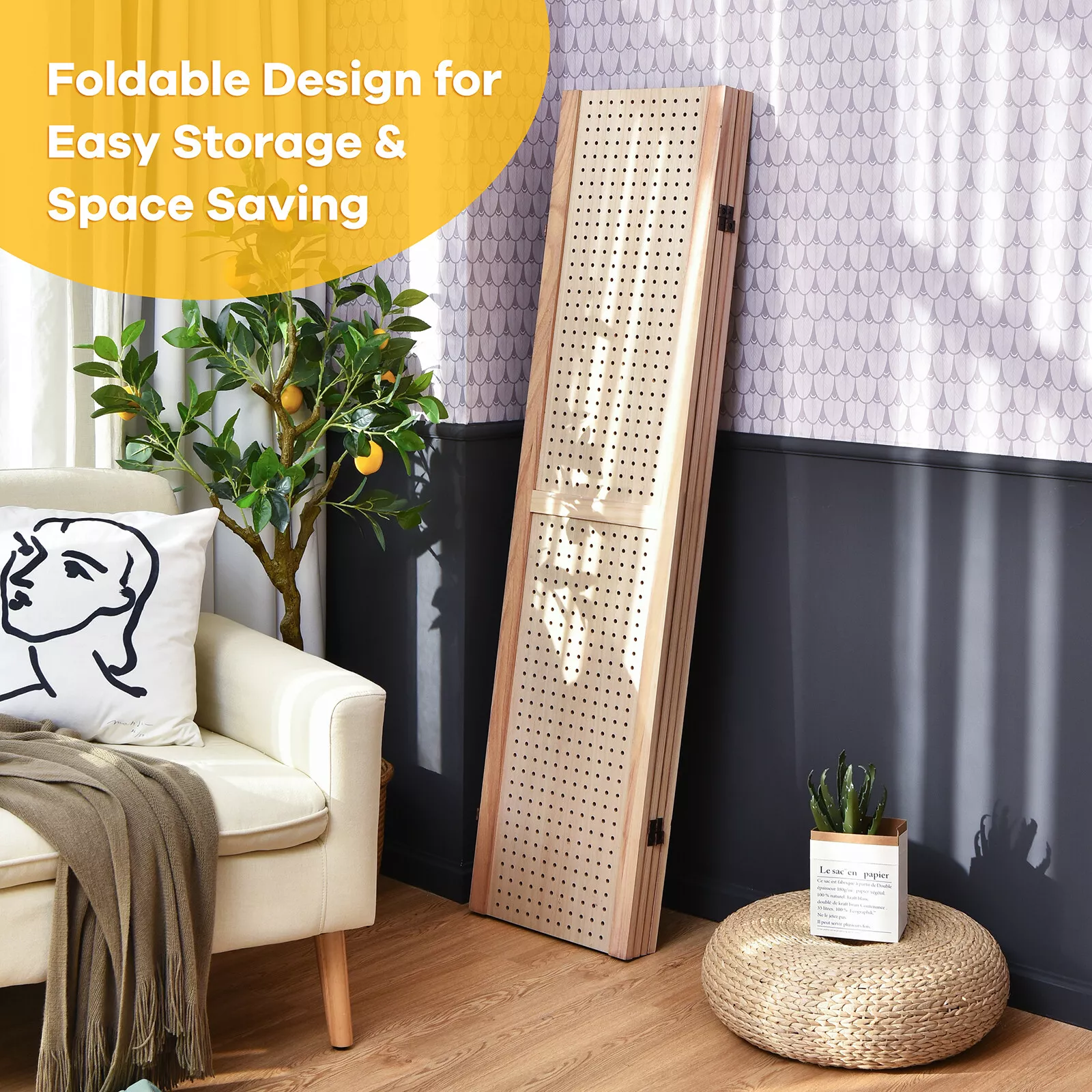Ela Wooden Room Partition Divider Screen - Image 4
