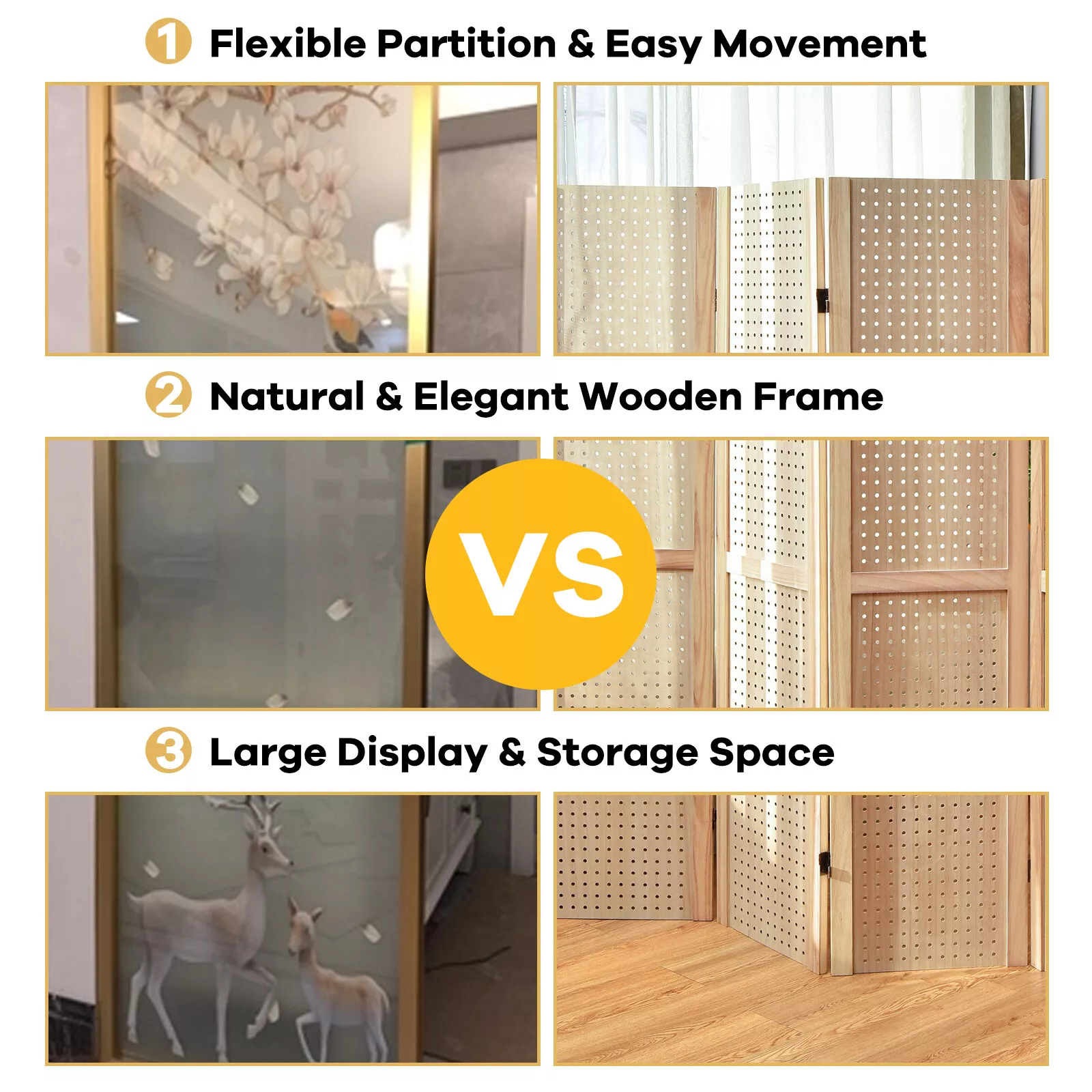 Ela Wooden Room Partition Divider Screen - Image 5