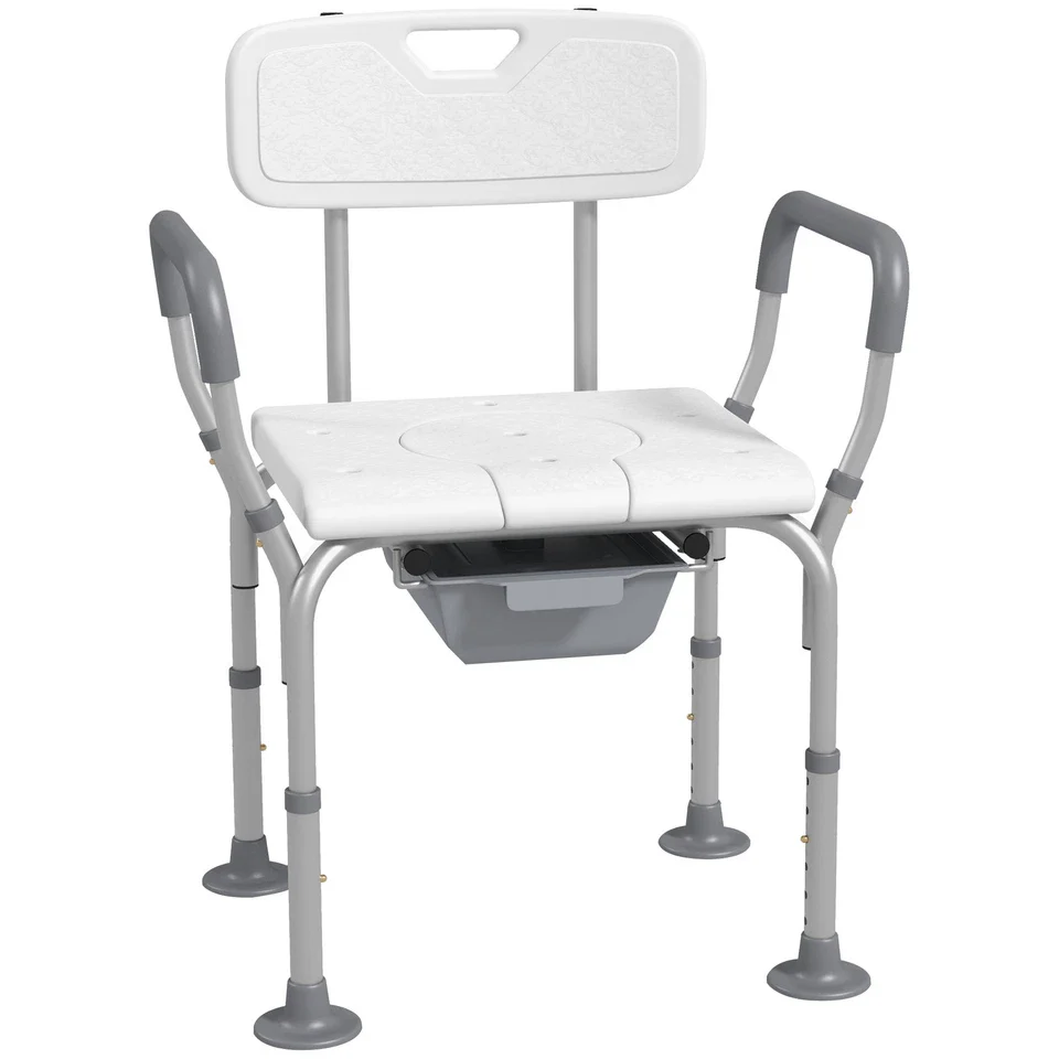 Elderly Commode Shower Chair With Arms - Image 2