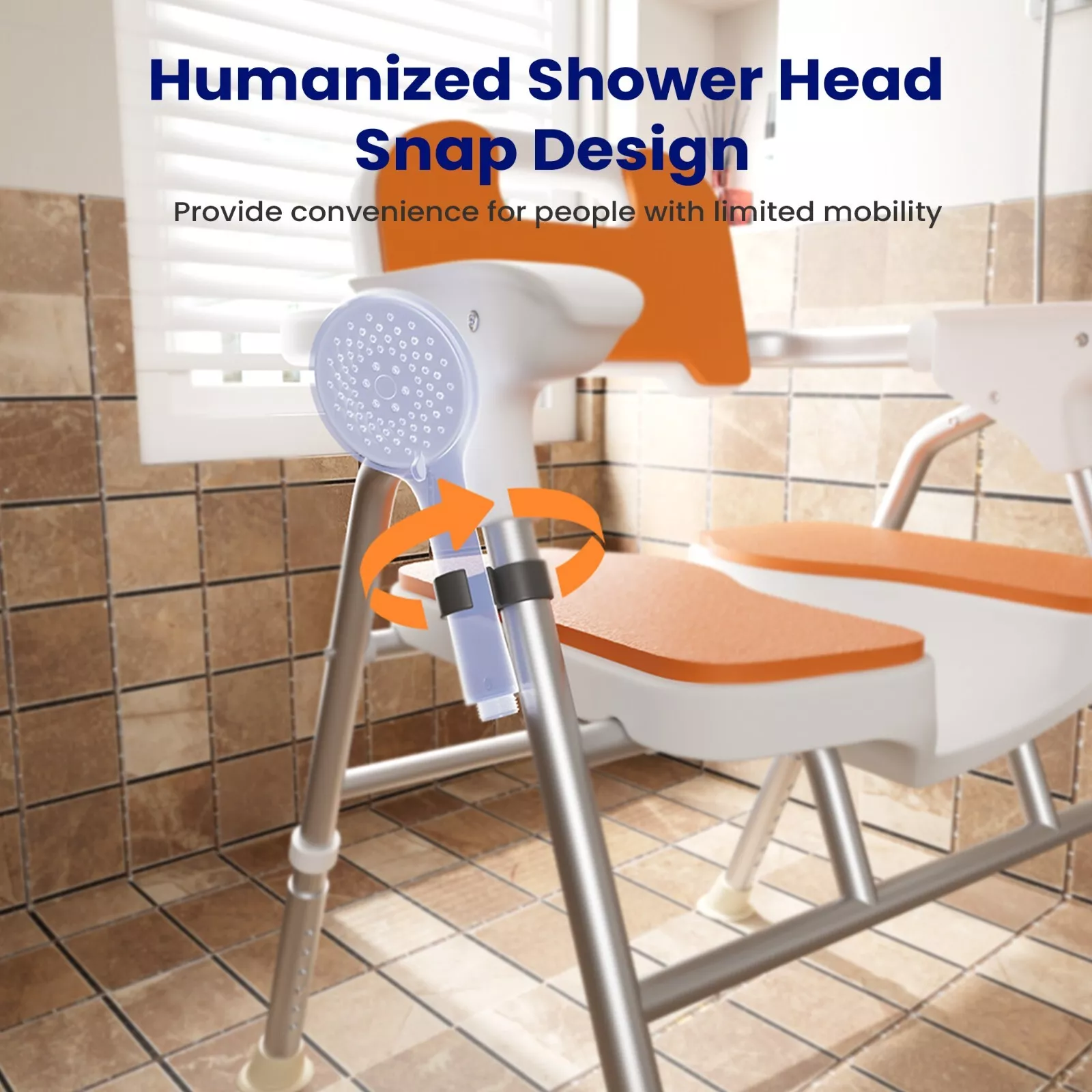 Elderly Foldable Shower Chair With Arms - Image 4