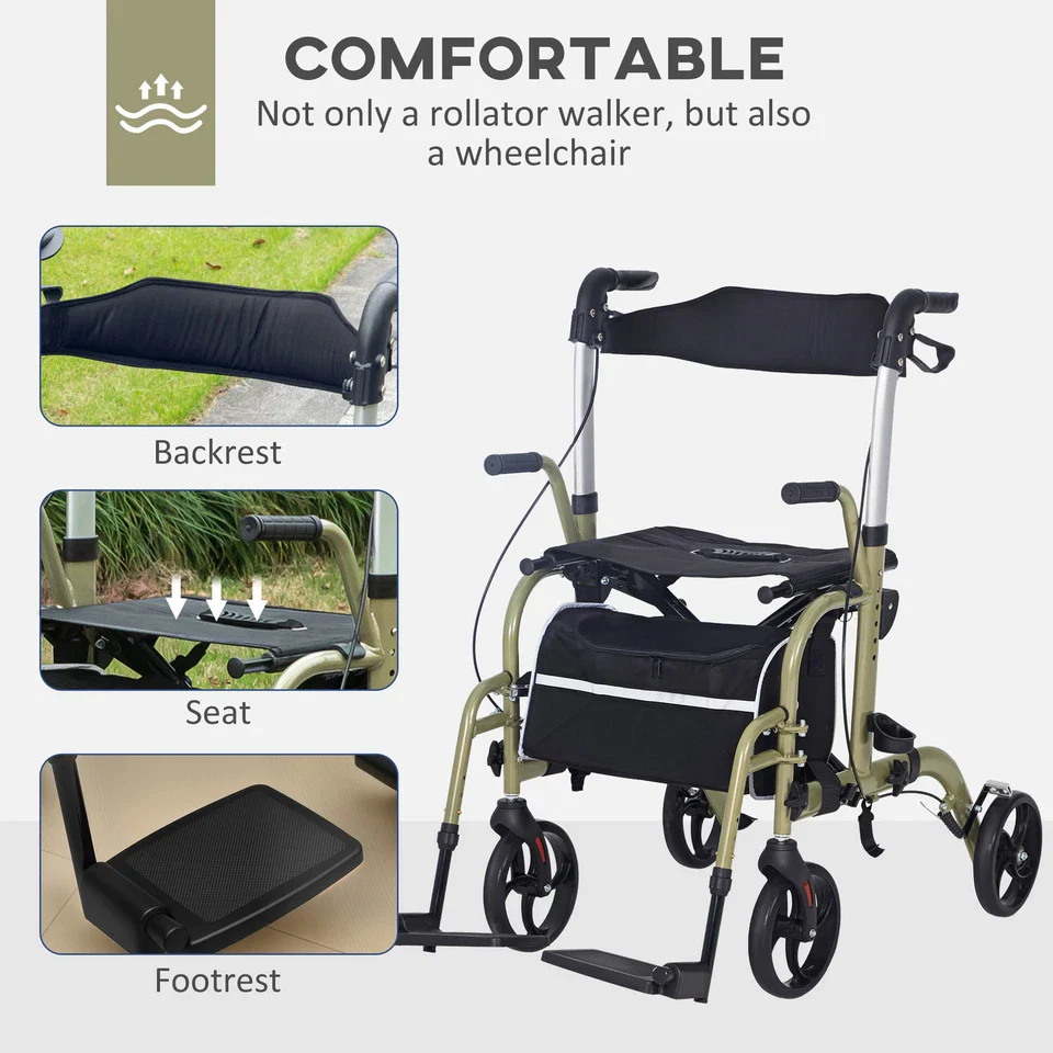 Elderly Mobility Walker Wheelchair With Seat - Image 6