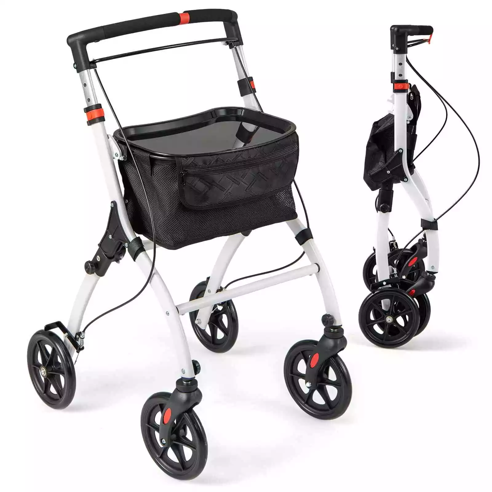 Elderly Mobility Walker With Tray & Brake - Image 3