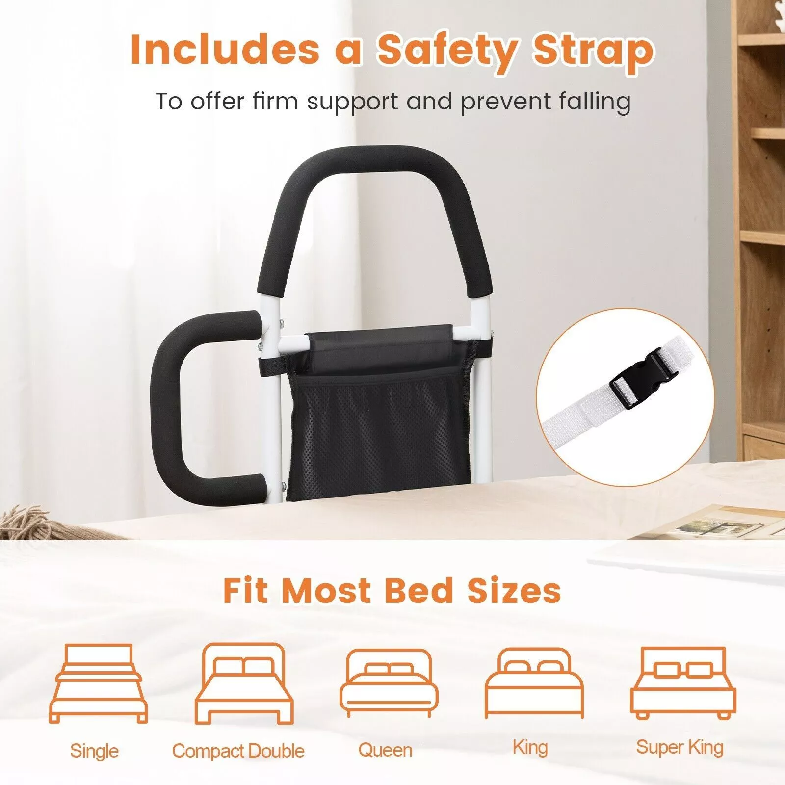 Elderly Safety Bed Rail (Double Handle) - Image 5