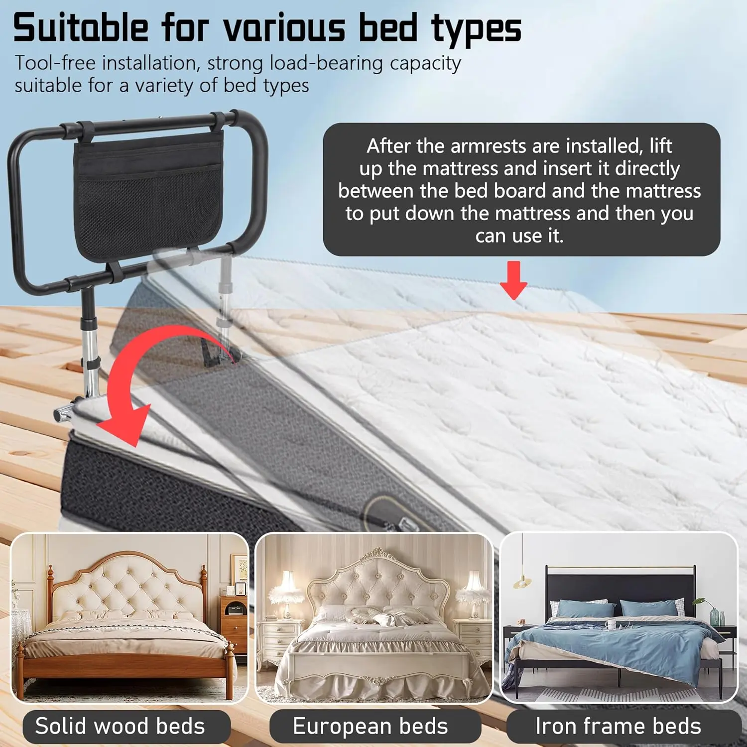 Elderly Safety Bed Rail (Extendable Handle) - Image 5